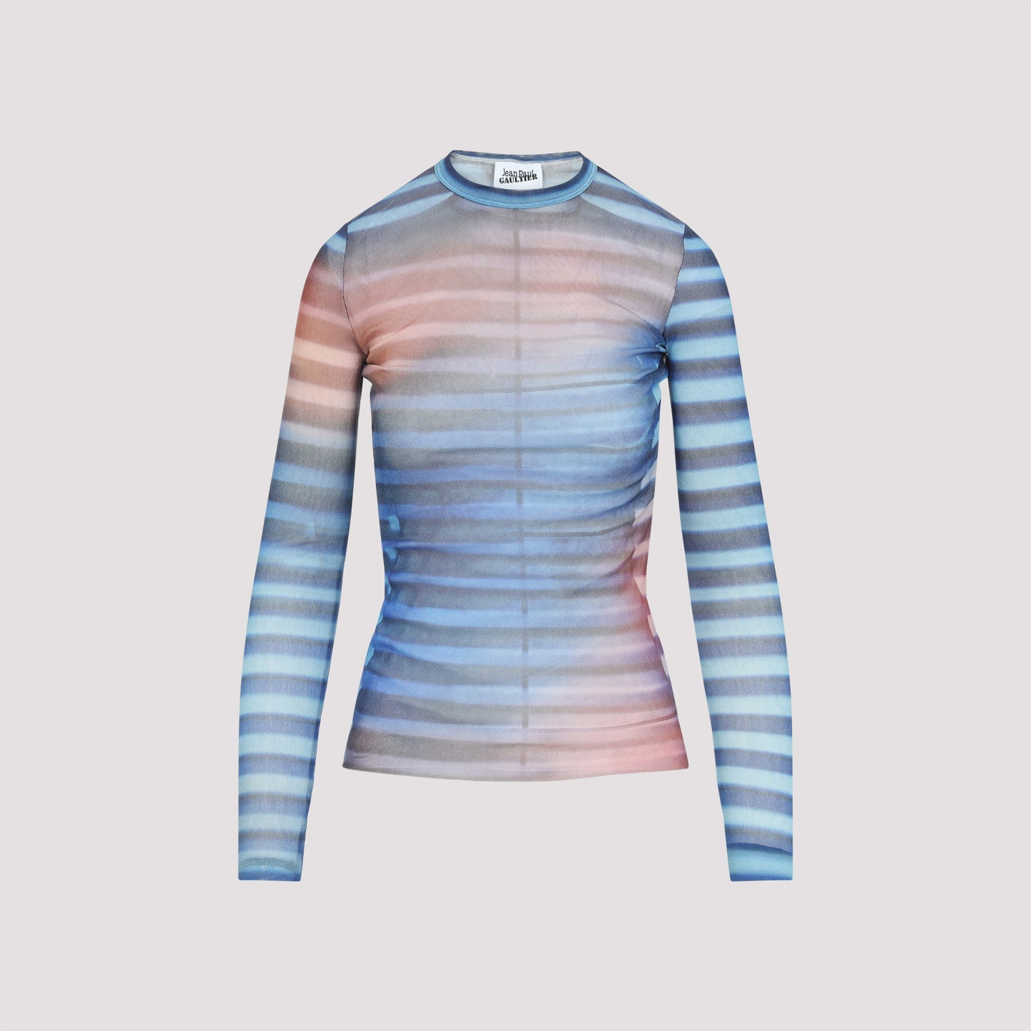 Jean Paul Gaultier Mesh Printed "Air" Long Sleeves Top