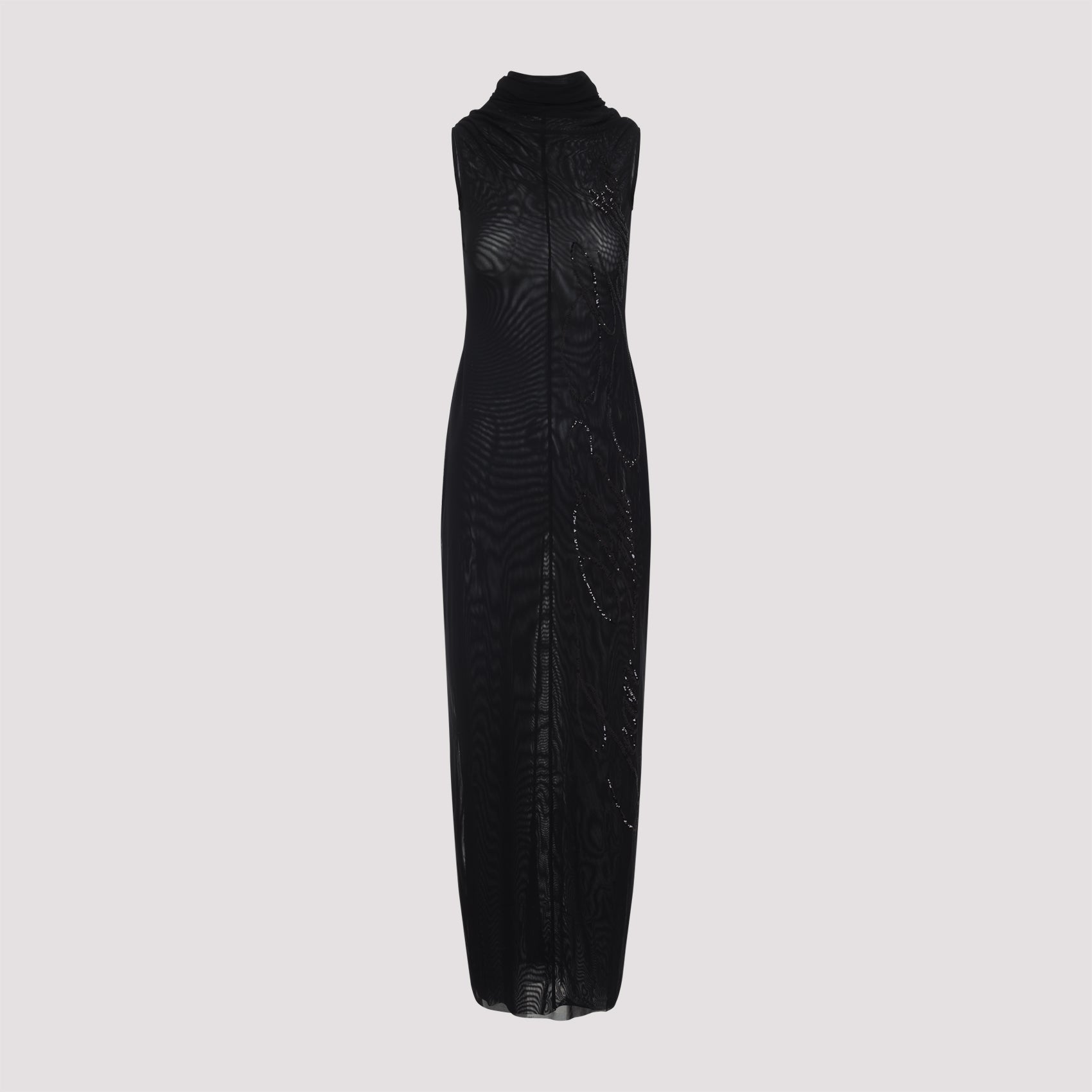 Jean Paul Gaultier Mesh Long Dress With Sequins