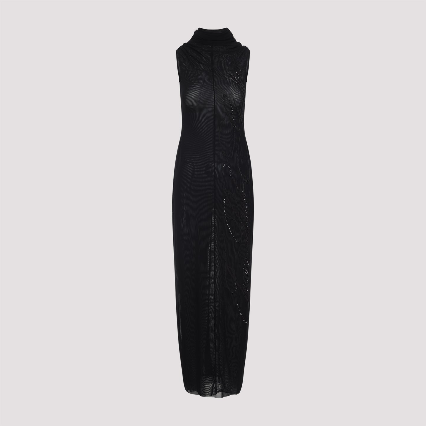 Jean Paul Gaultier Mesh Long Dress With Sequins