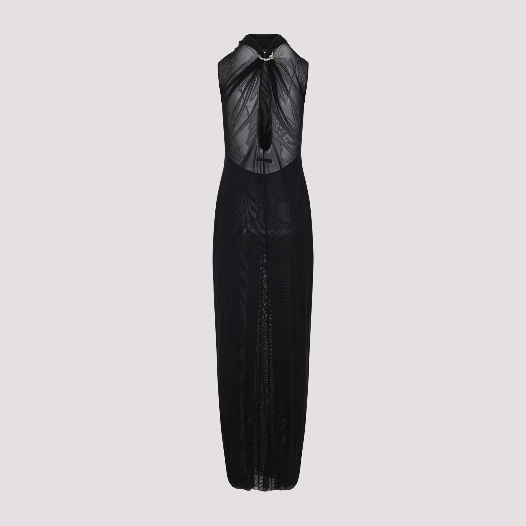 Jean Paul Gaultier Mesh Long Dress With Sequins