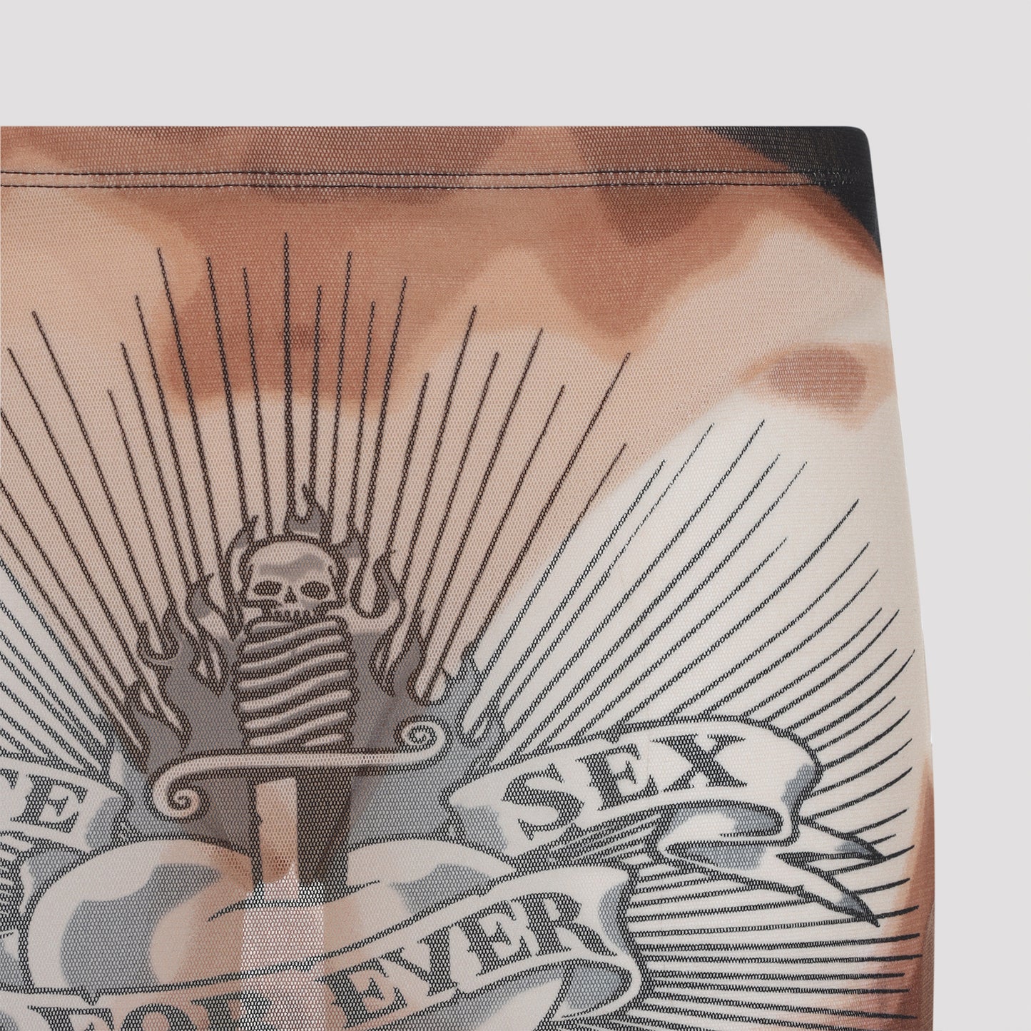 Jean Paul Gaultier Safe Sex Tattoo Midi Skirt