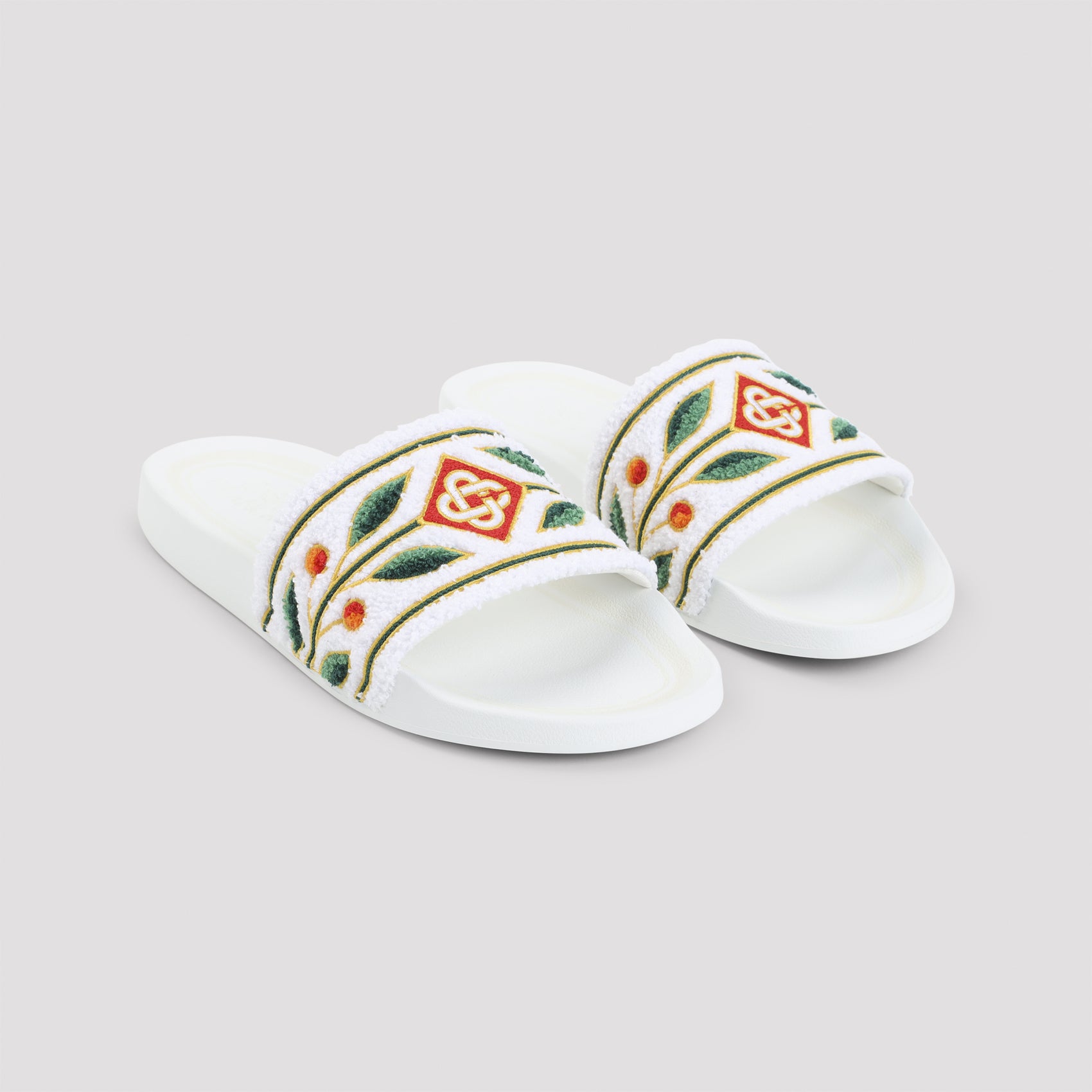 Casablanca Embroidered Terry Sandals