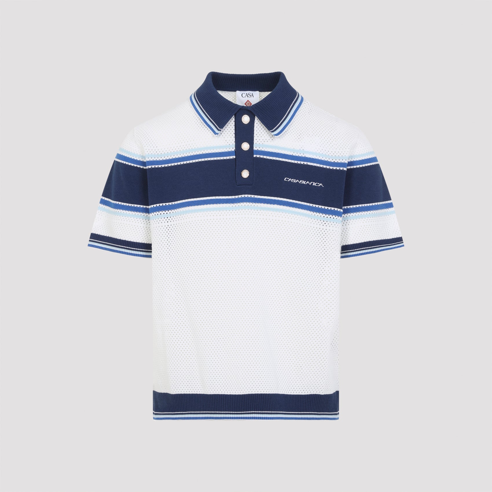 Casablanca Mesh Stripe Polo