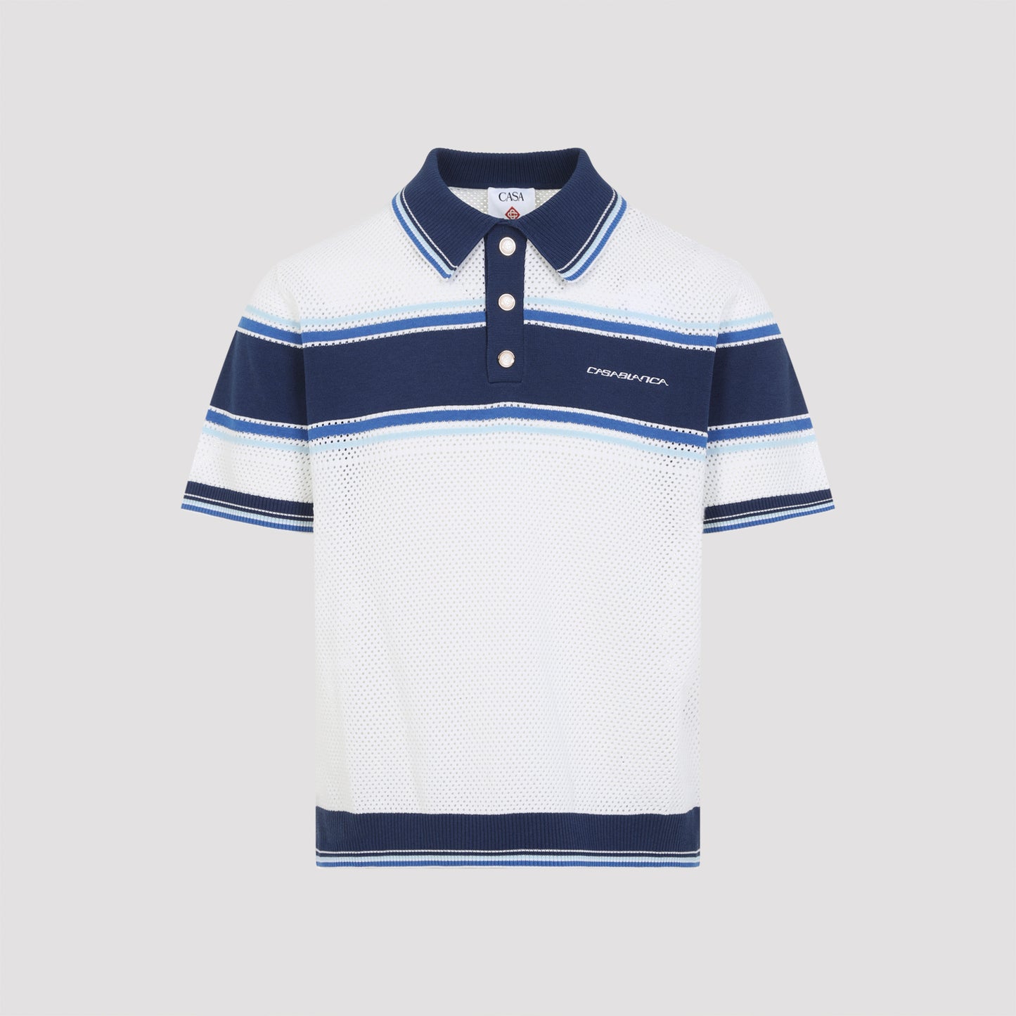 Casablanca Mesh Stripe Polo