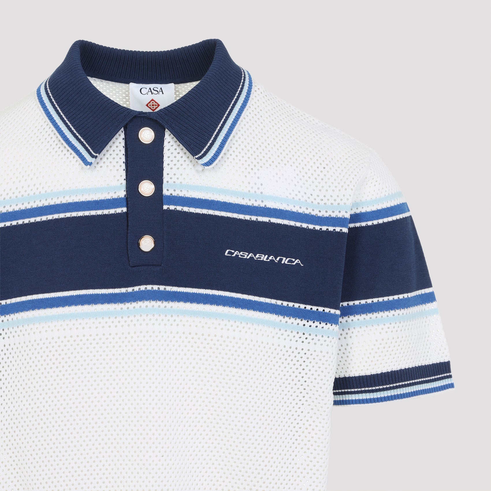 Casablanca Mesh Stripe Polo