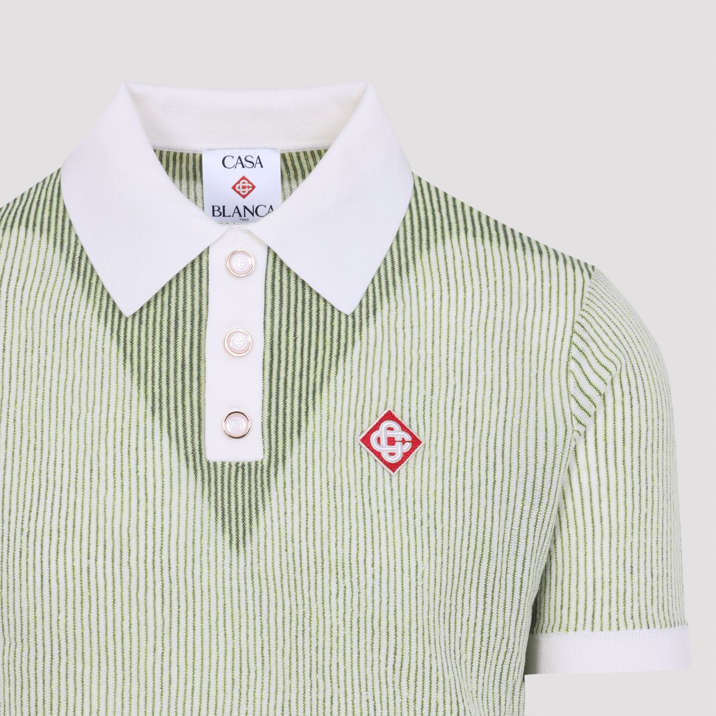 Casablanca Vertical Stripe Polo Shirt