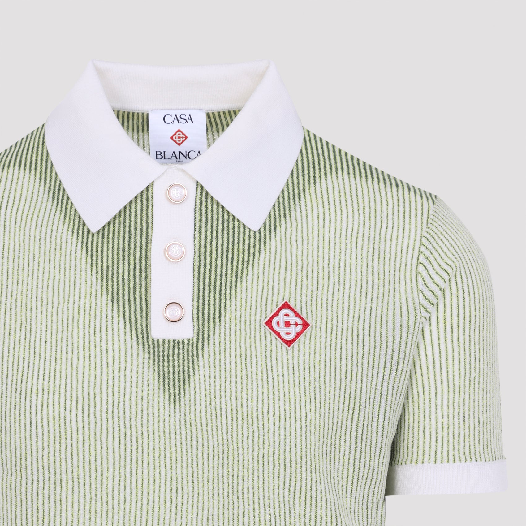 Casablanca Vertical Stripe Polo Shirt