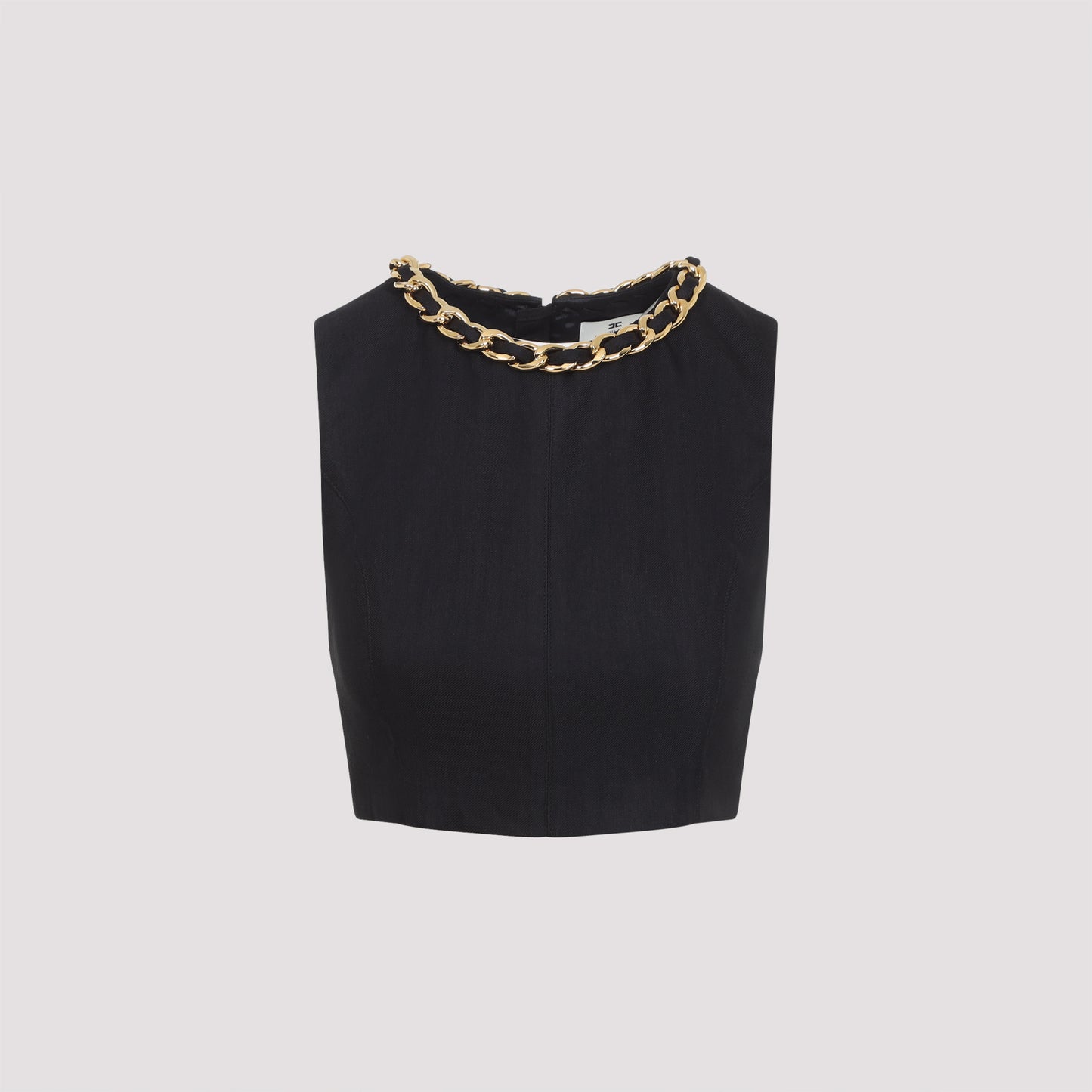 Elisabetta Franchi Linen Top With Chain
