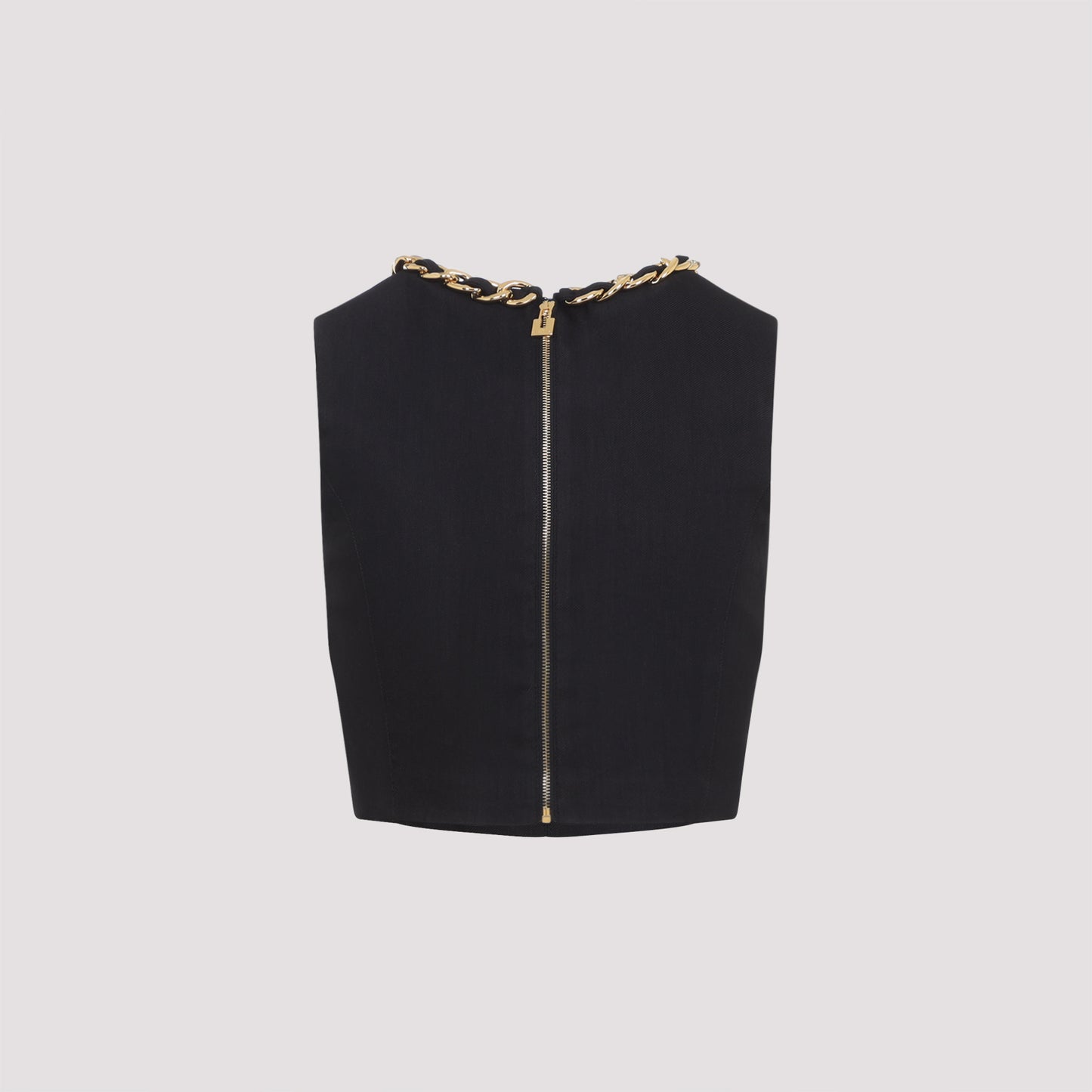 Elisabetta Franchi Linen Top With Chain