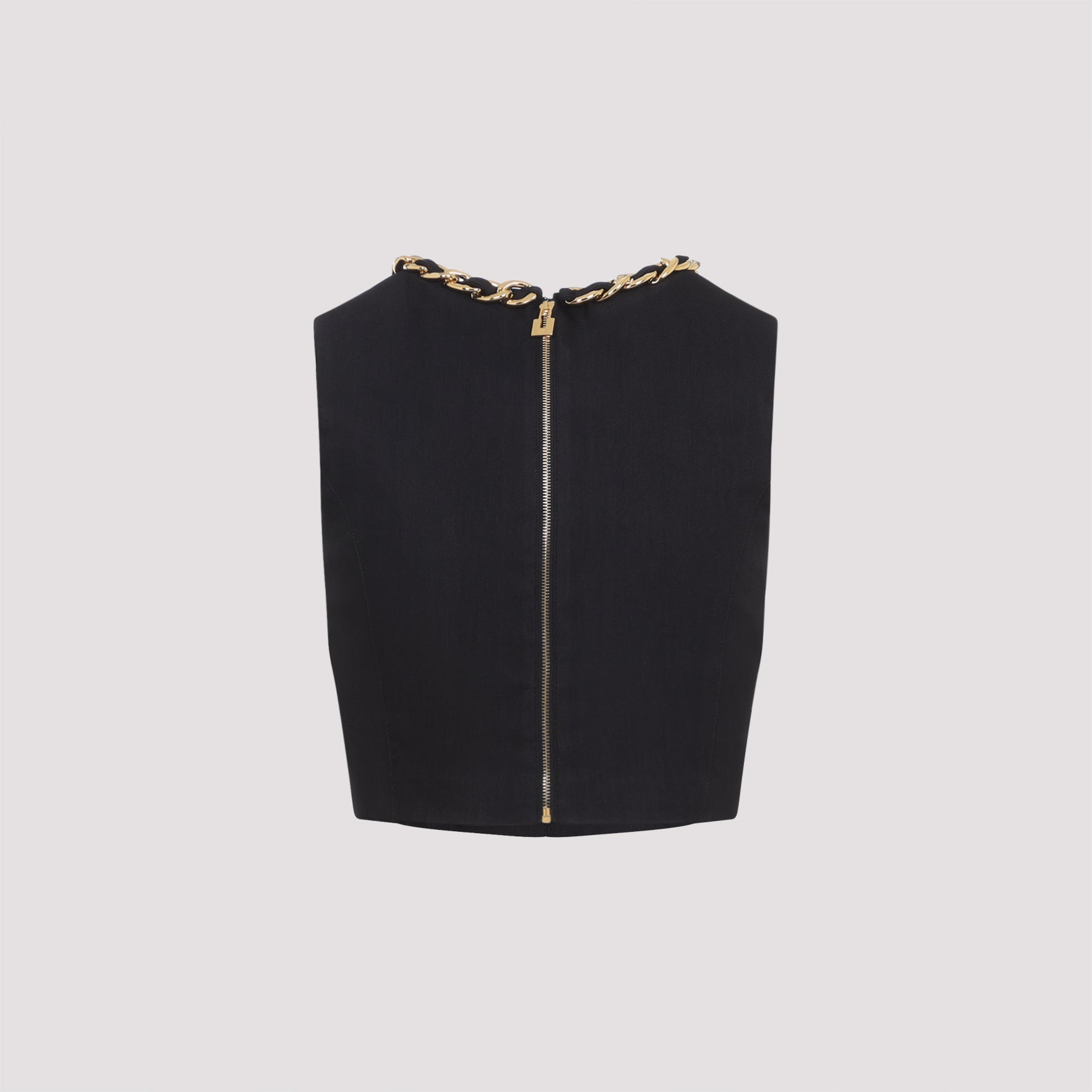 Elisabetta Franchi Linen Top With Chain