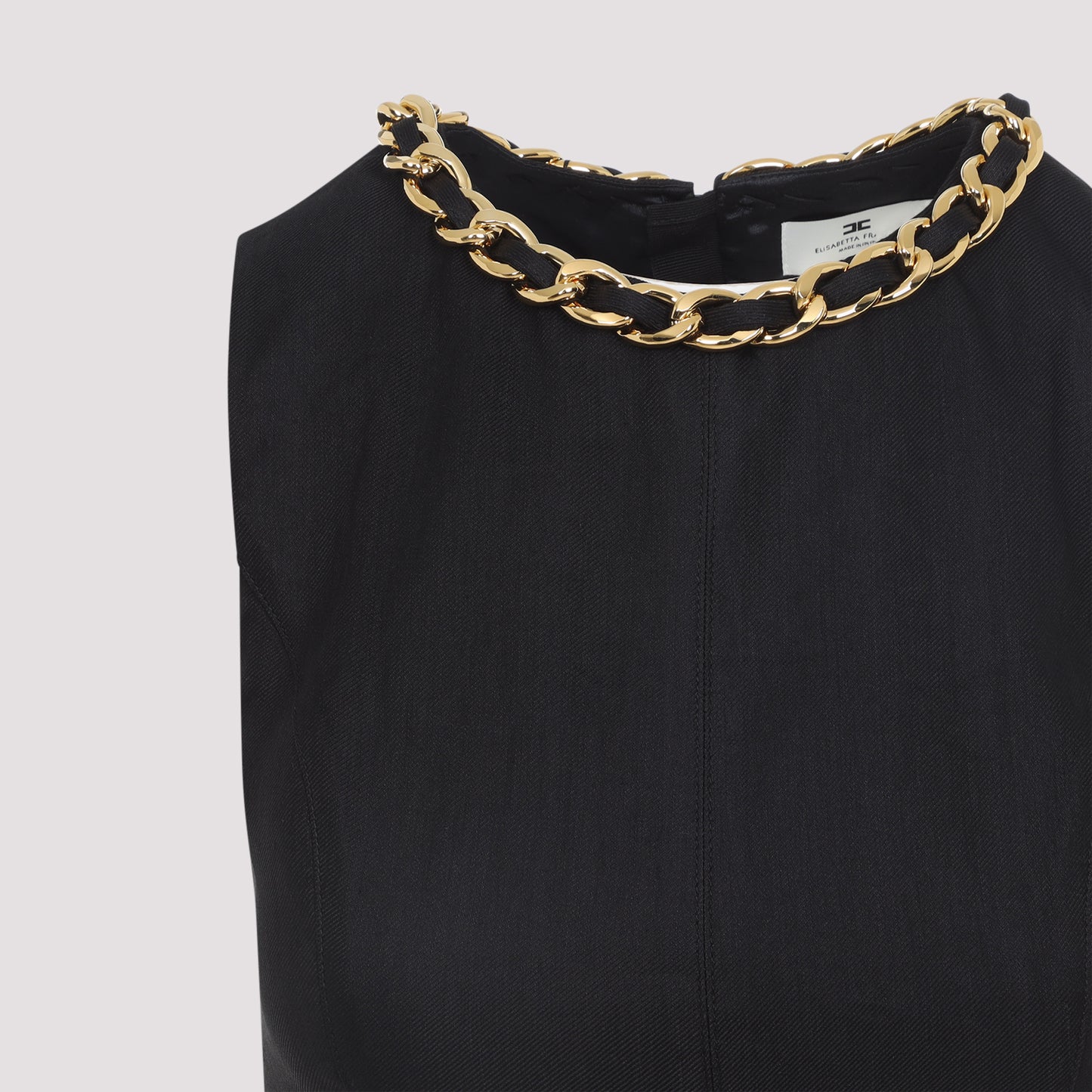 Elisabetta Franchi Linen Top With Chain