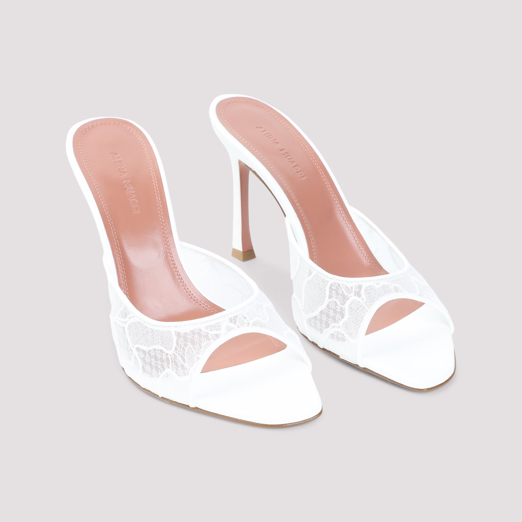 Amina Muaddi Alexa Lace 95 Slippers