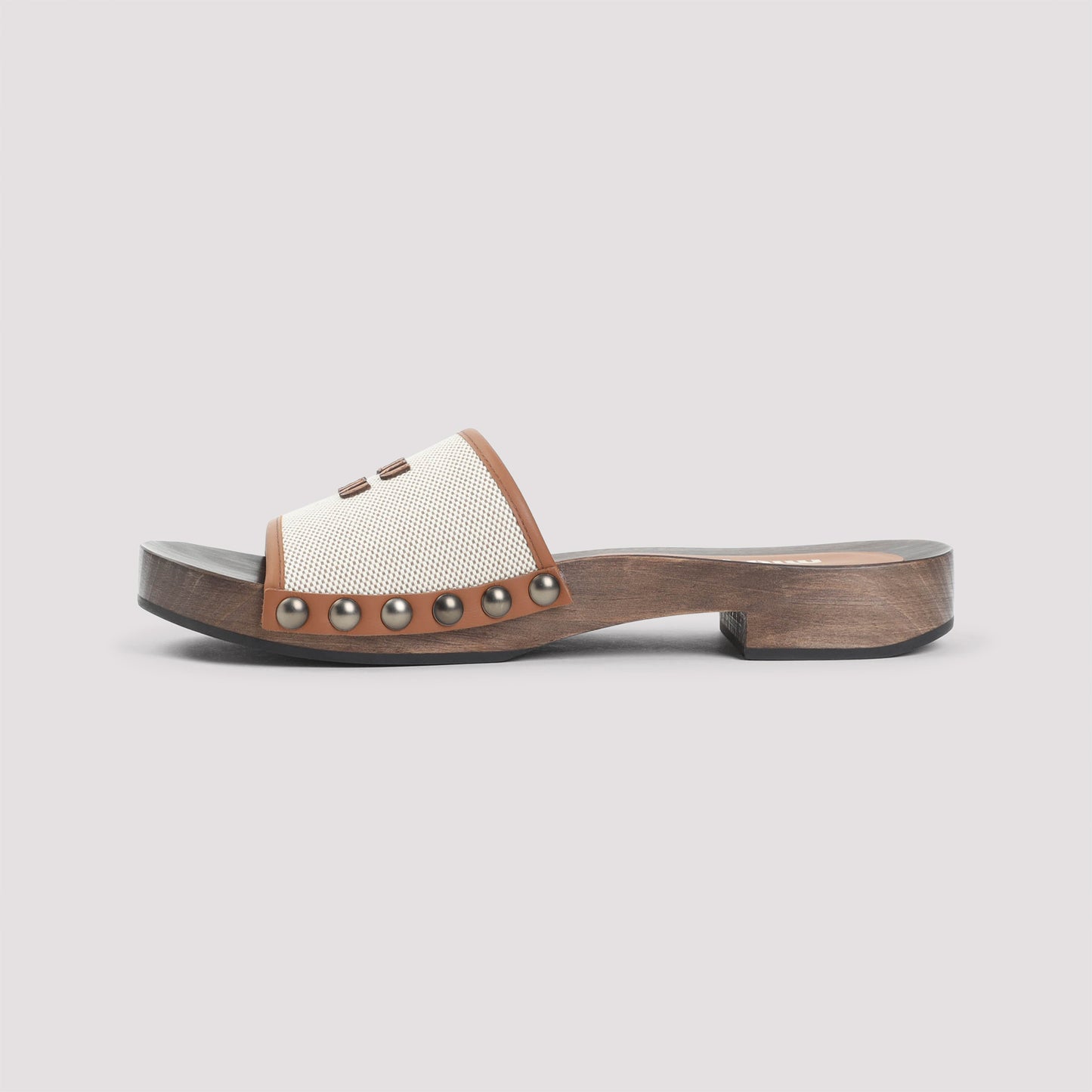 Miu Miu Canvas and Leather Clogs