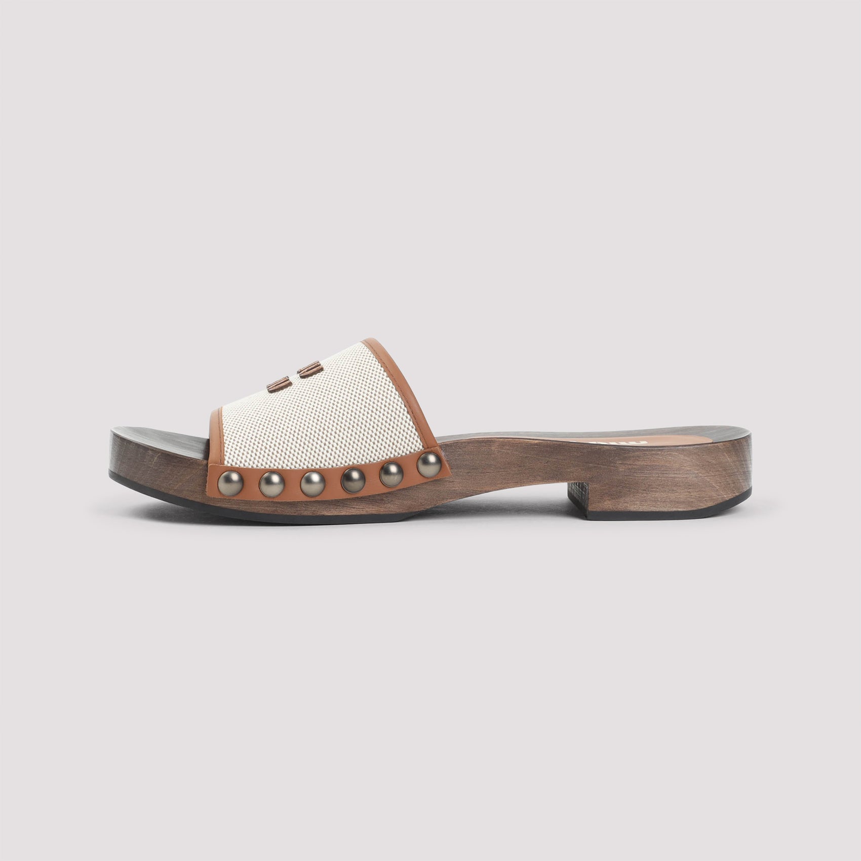 Miu Miu Canvas and Leather Clogs