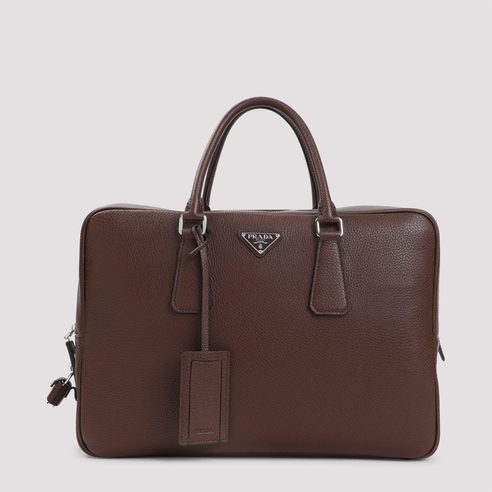 Prada Grained Leather Tote Bag