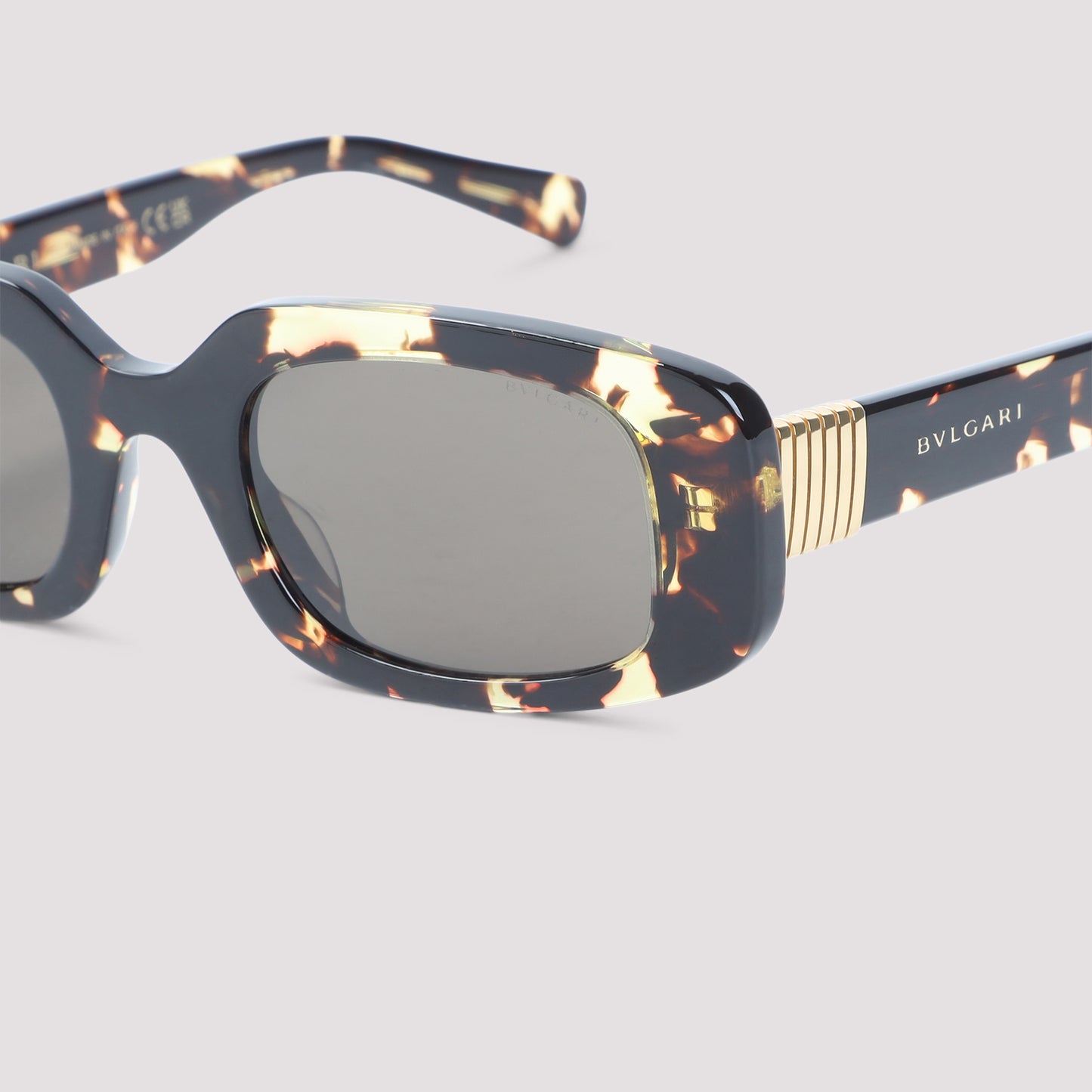 Bulgari Eyewear Tubogas Spotted Havana Sunglasses