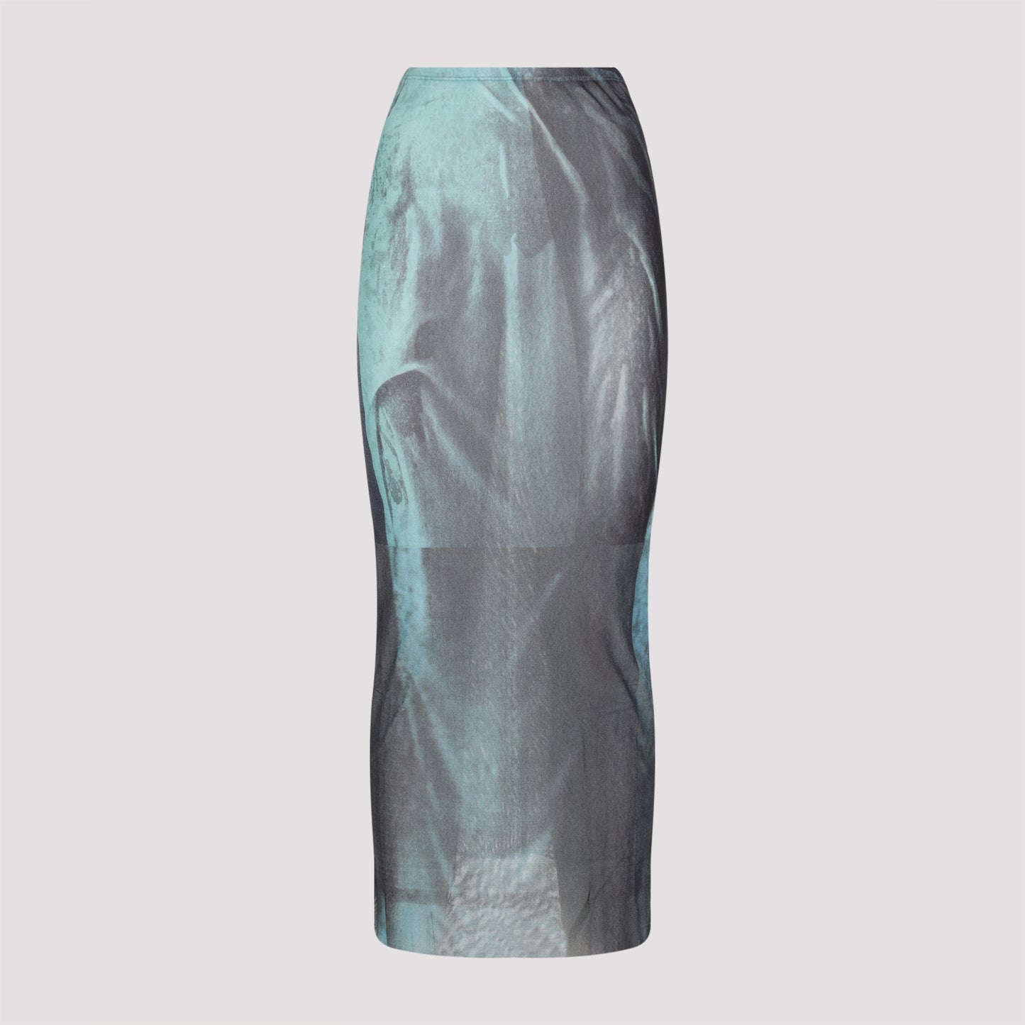 Jean Paul Gaultier Mesh Printed "Water" Long Skirt