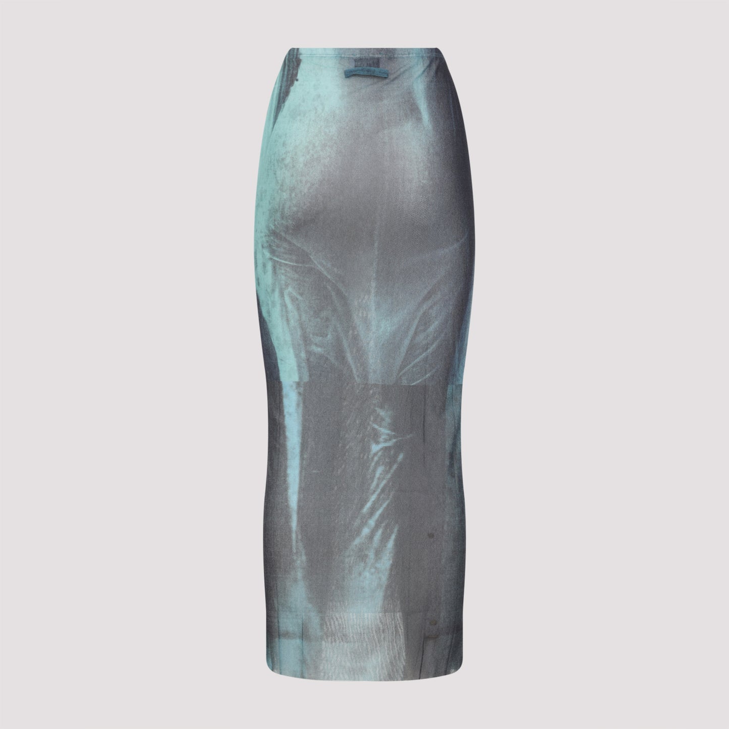 Jean Paul Gaultier Mesh Printed "Water" Long Skirt