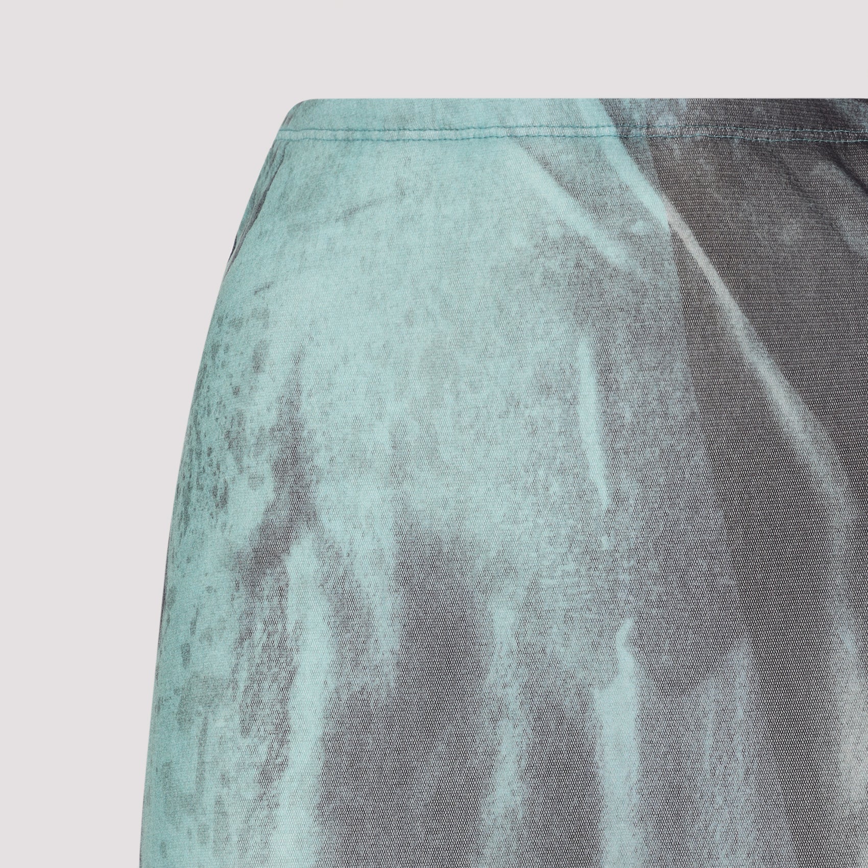 Jean Paul Gaultier Mesh Printed "Water" Long Skirt