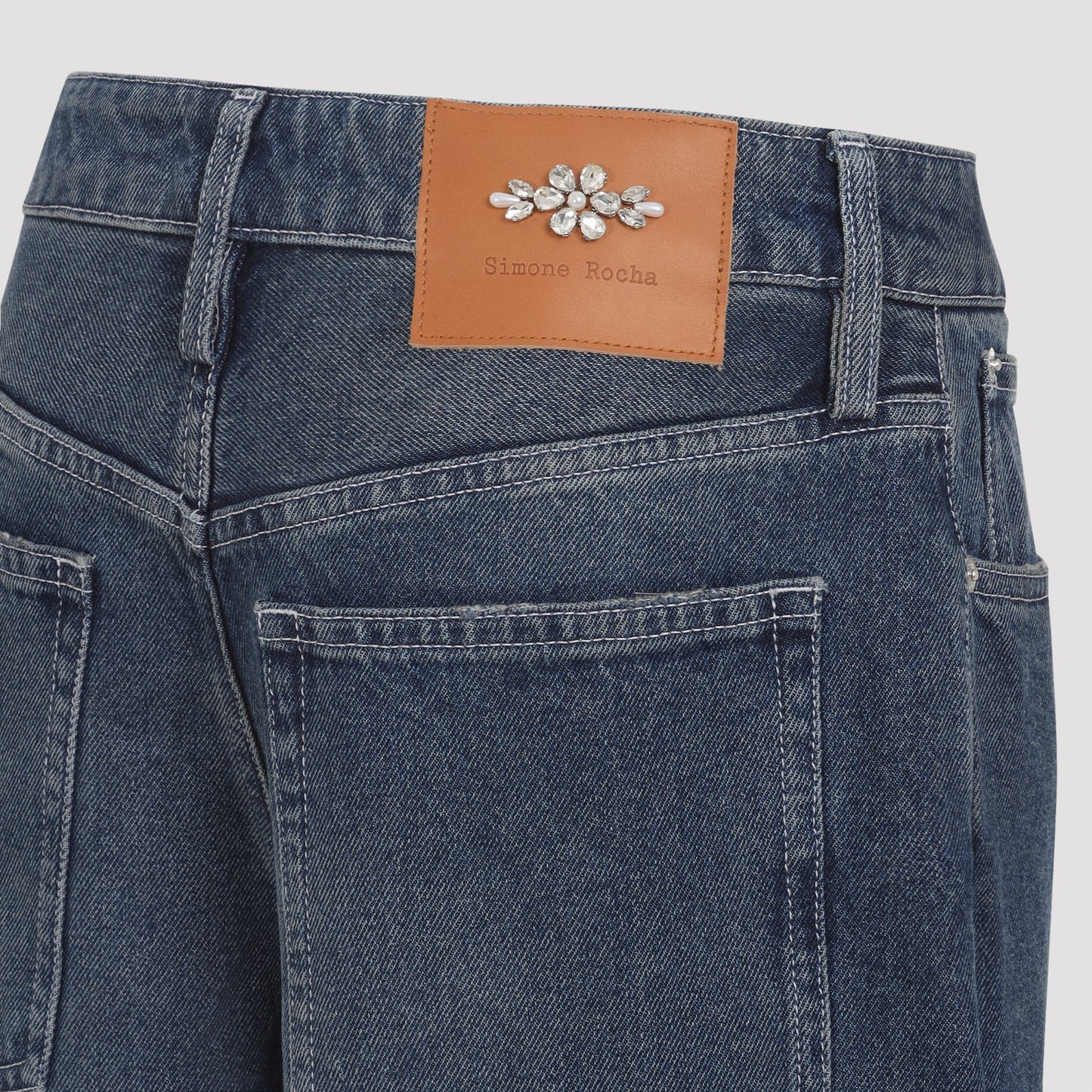 Simone Rocha Distressed Straight Leg Jeans