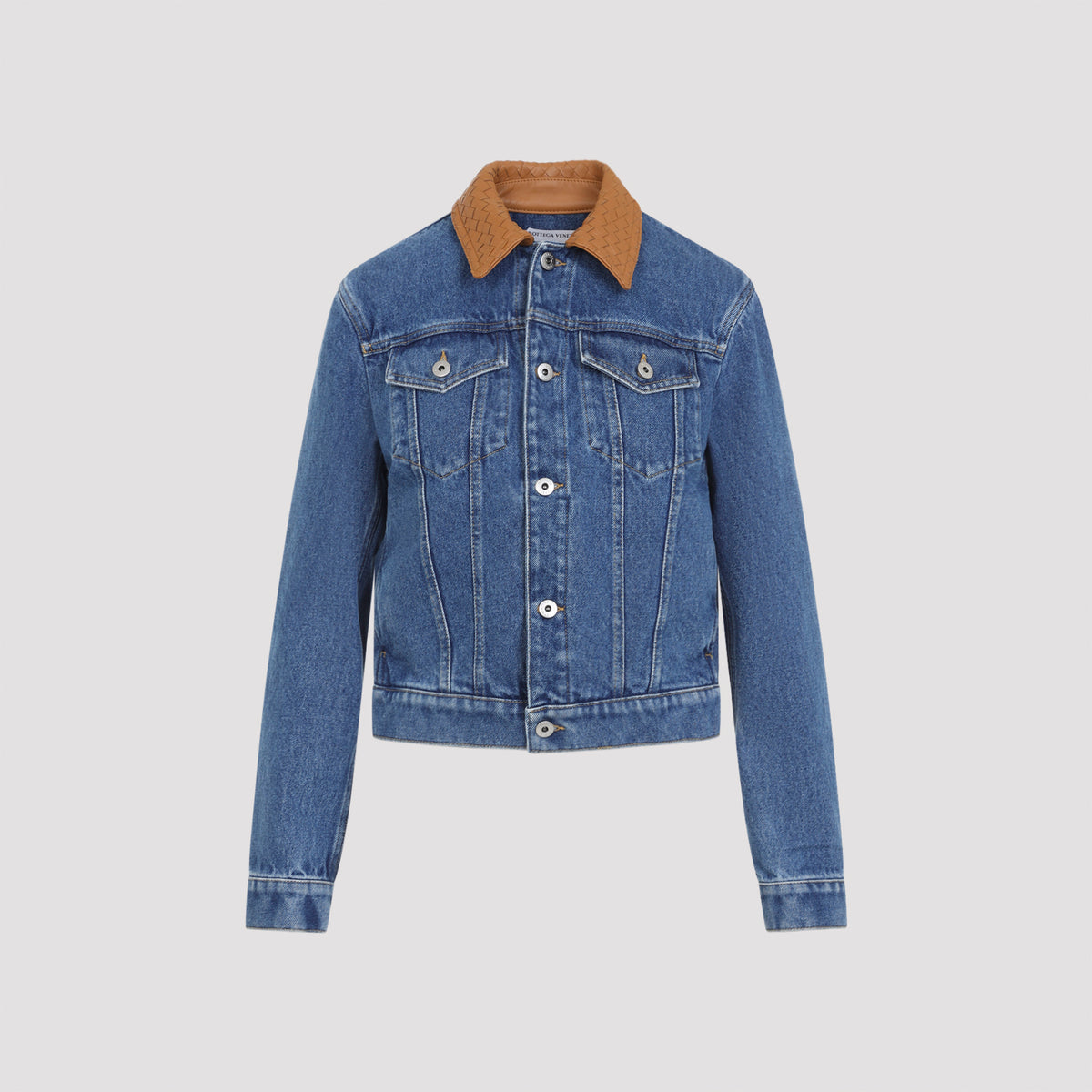 Bottega Veneta Denim Intrecciato Collar Jacket