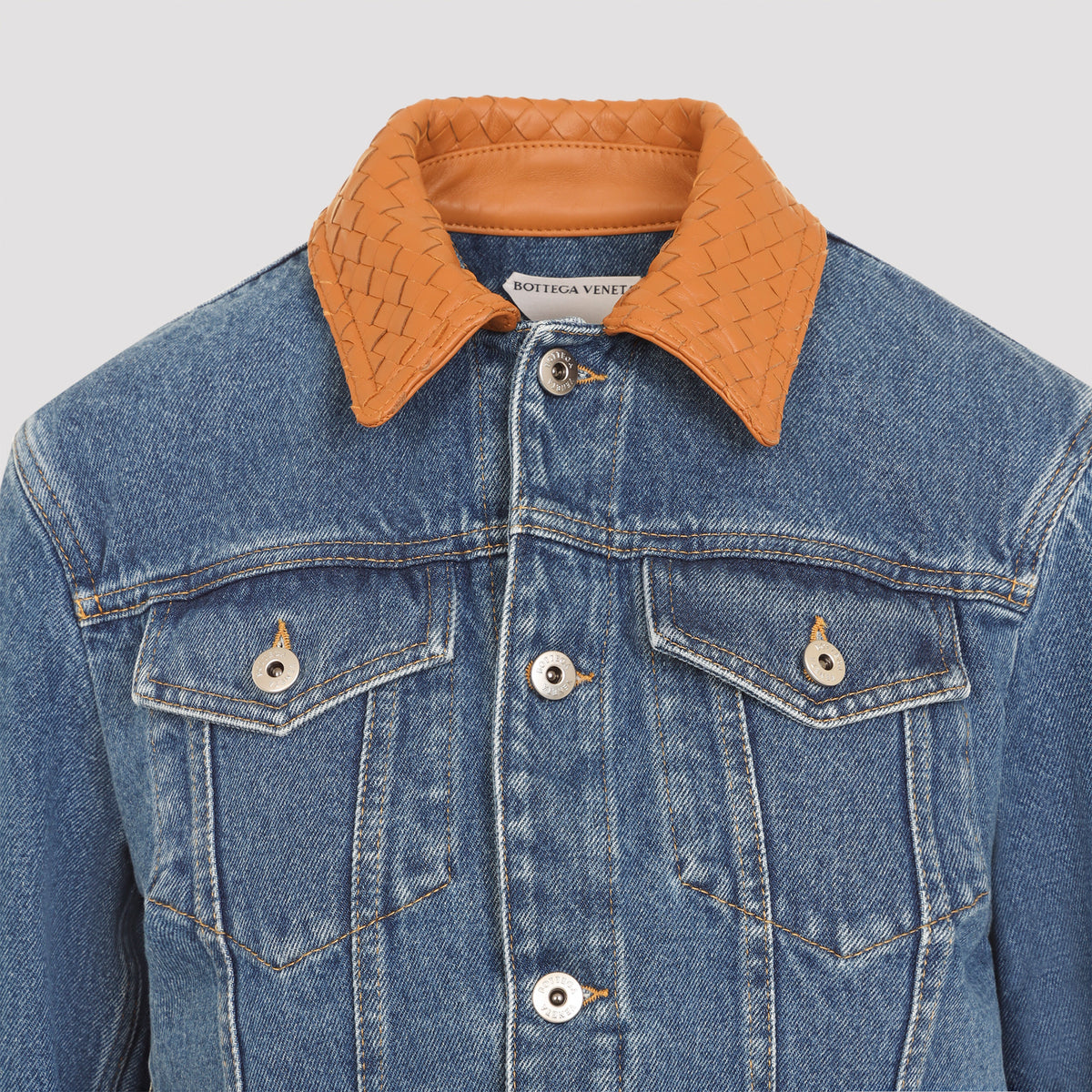 Bottega Veneta Denim Intrecciato Collar Jacket