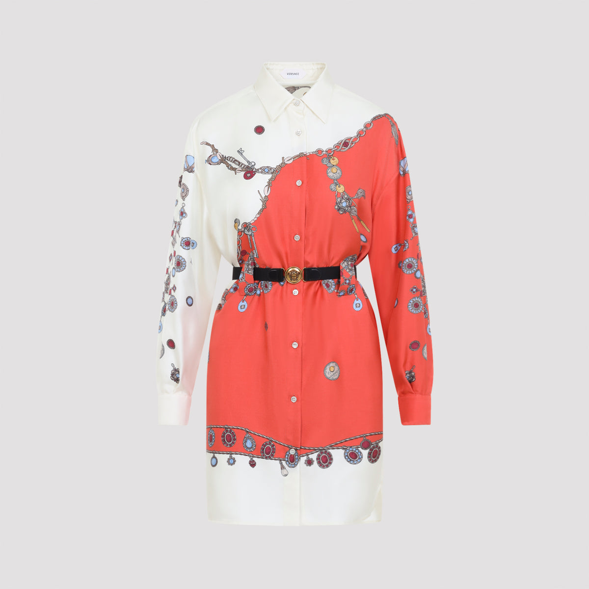 Versace Twill Silk Stolen Jewels Dress