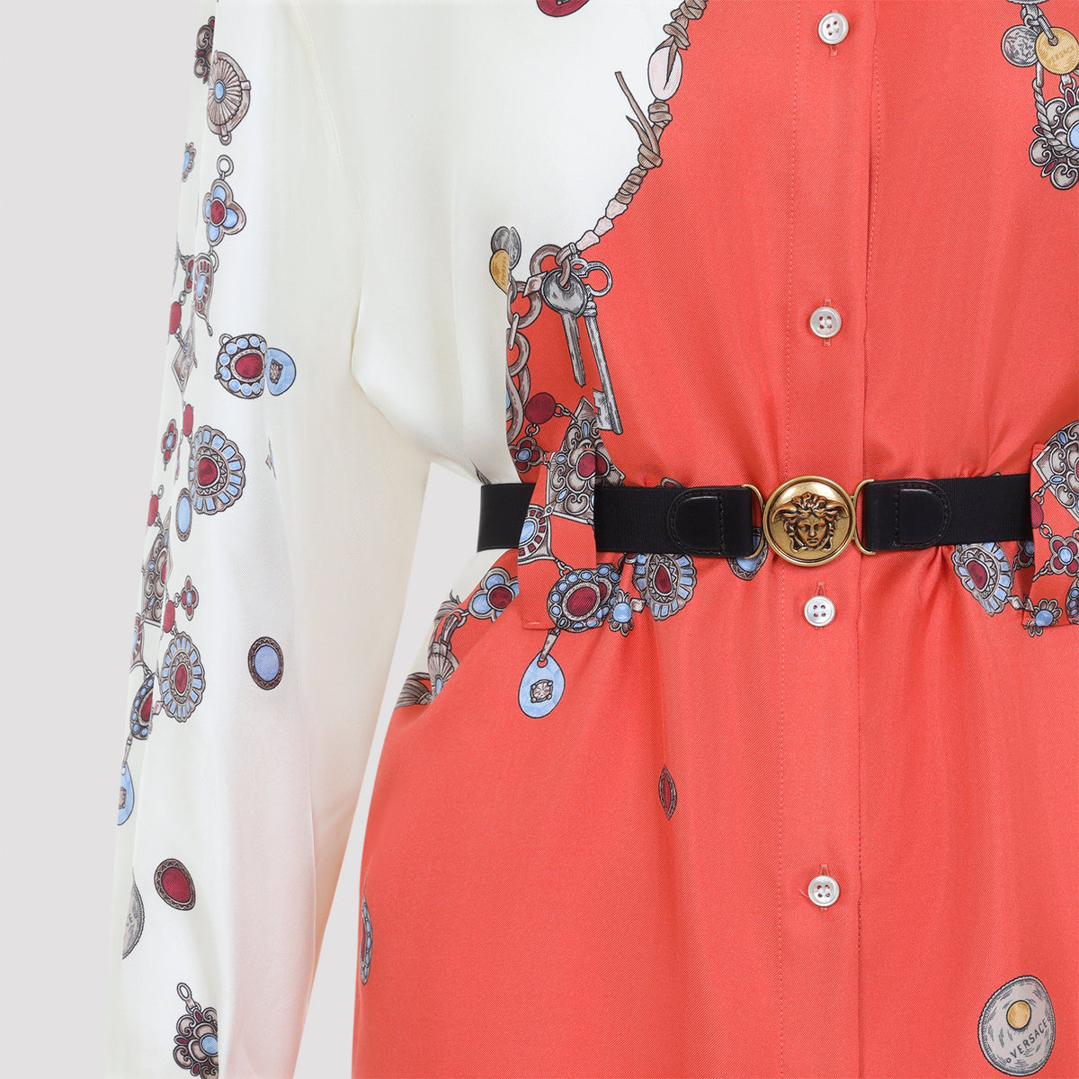 Versace Twill Silk Stolen Jewels Dress