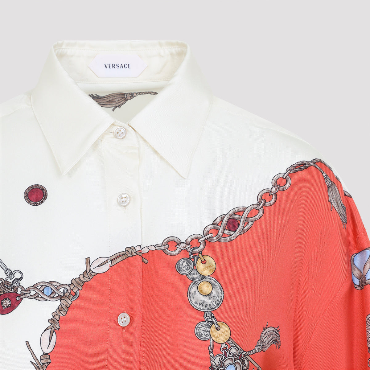 Versace Twill Silk Stolen Jewels Dress