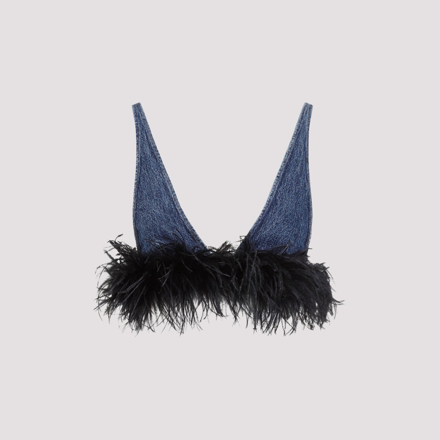 Miu Miu Cotton Top with feathers