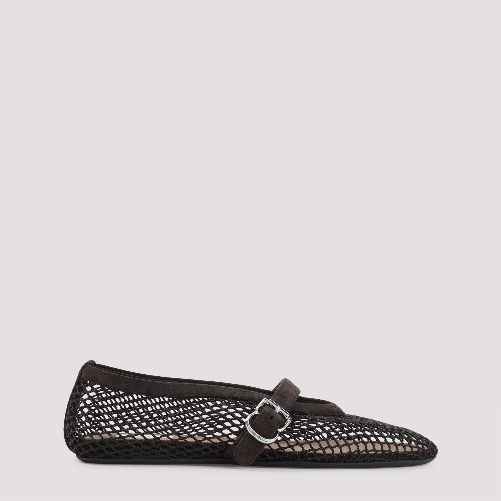 Alaïa Fishnet Suede Flat Ballerinas