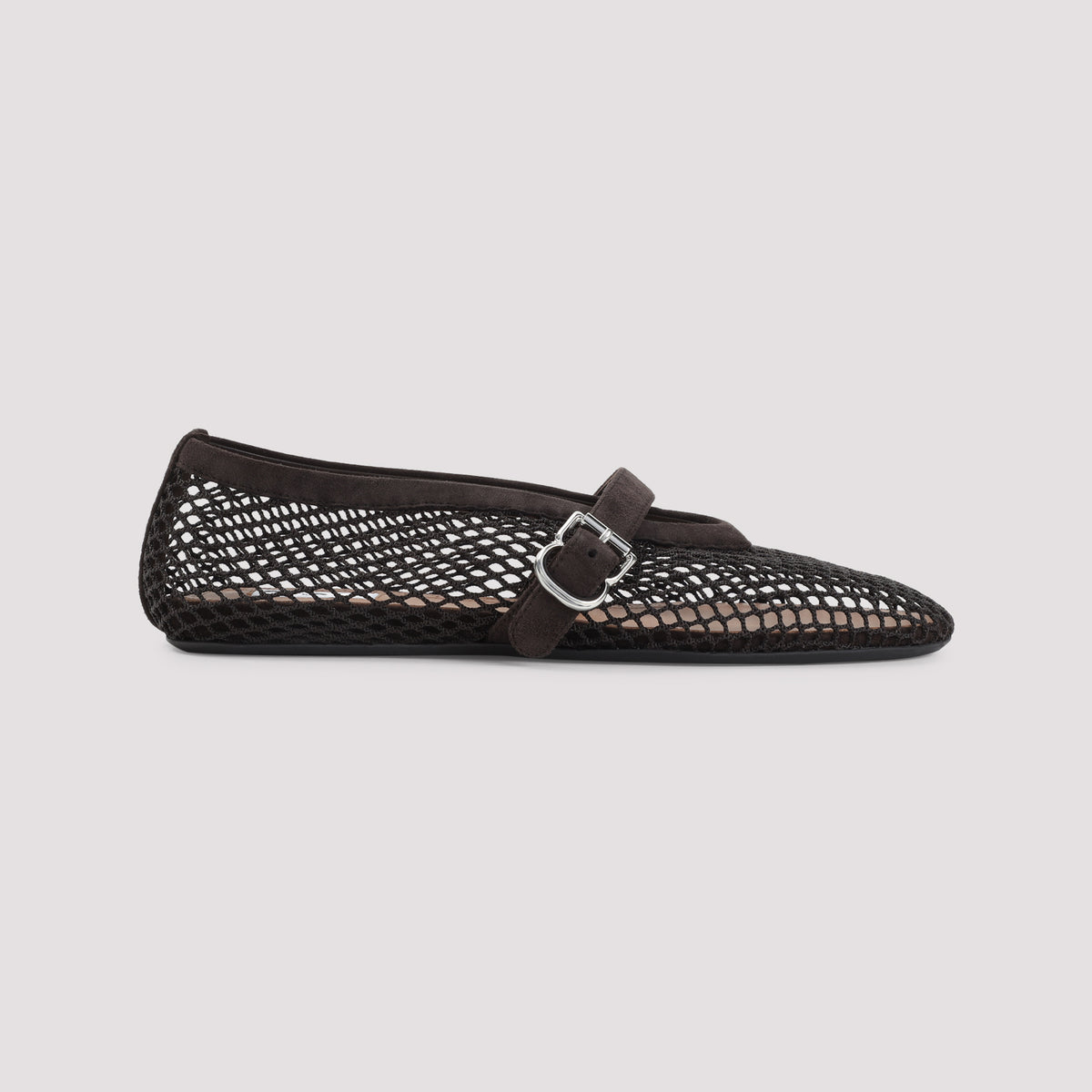 Alaïa Fishnet Suede Flat Ballerinas