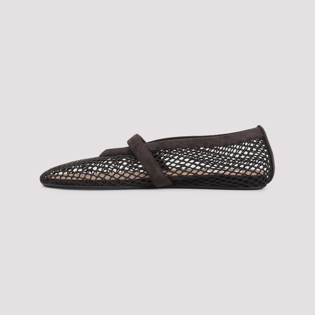 Alaïa Fishnet Suede Flat Ballerinas