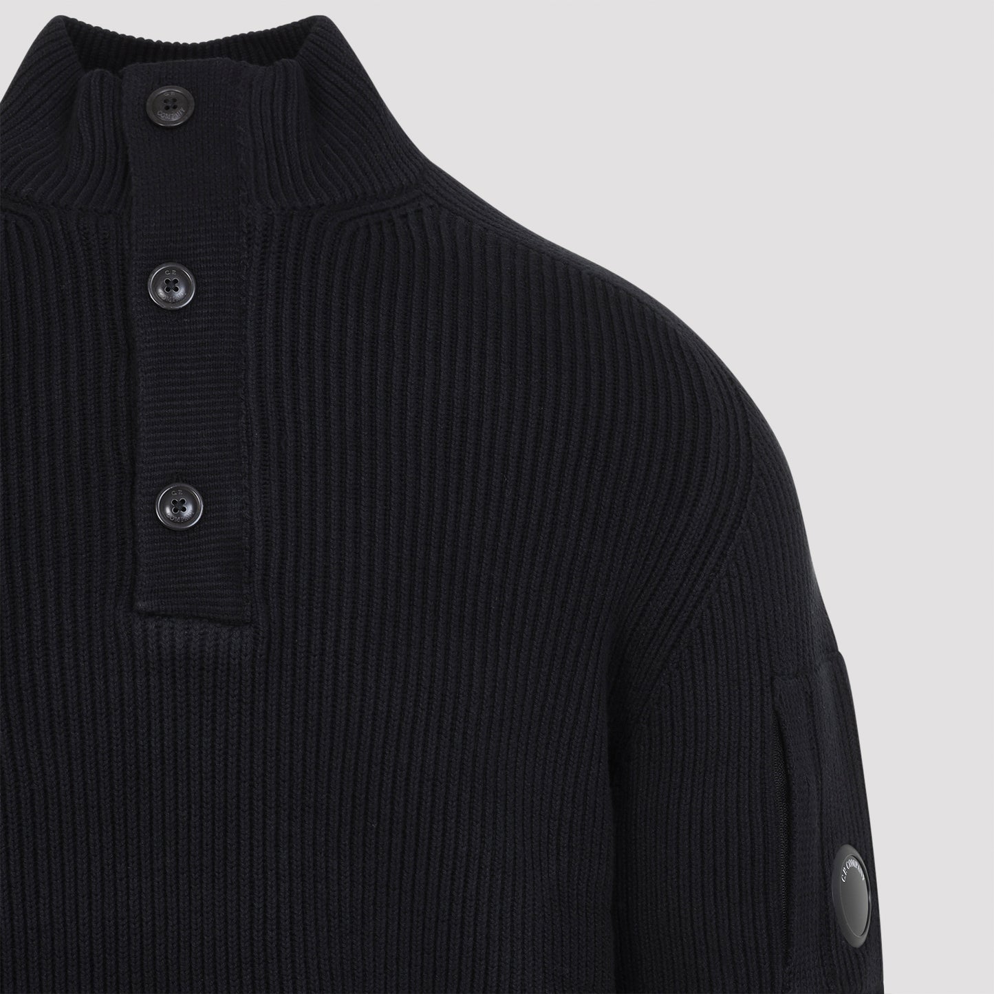 Cp Company Full Rib Half Button Crewneck