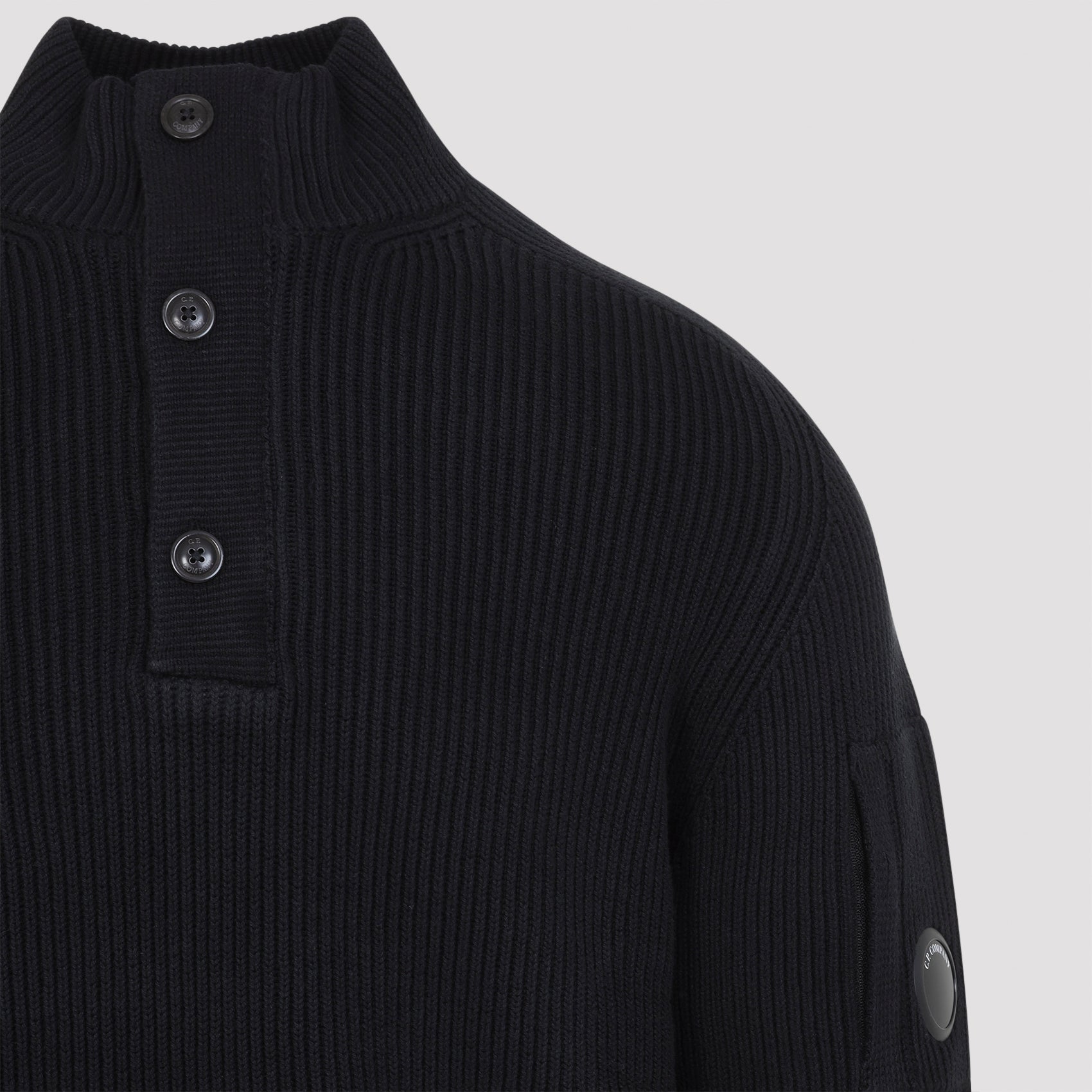 Cp Company Full Rib Half Button Crewneck