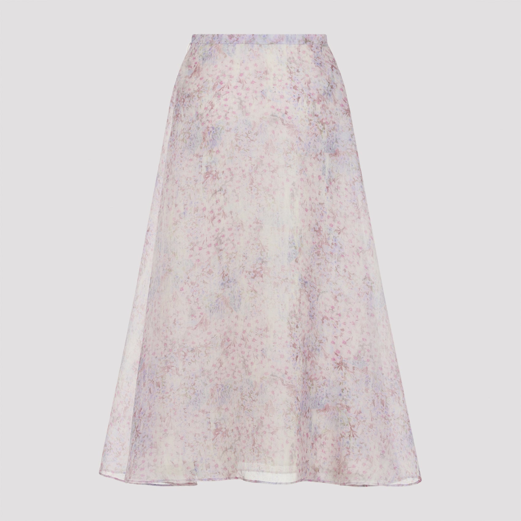Alberta Ferretti Printed Organza Midi Skirt