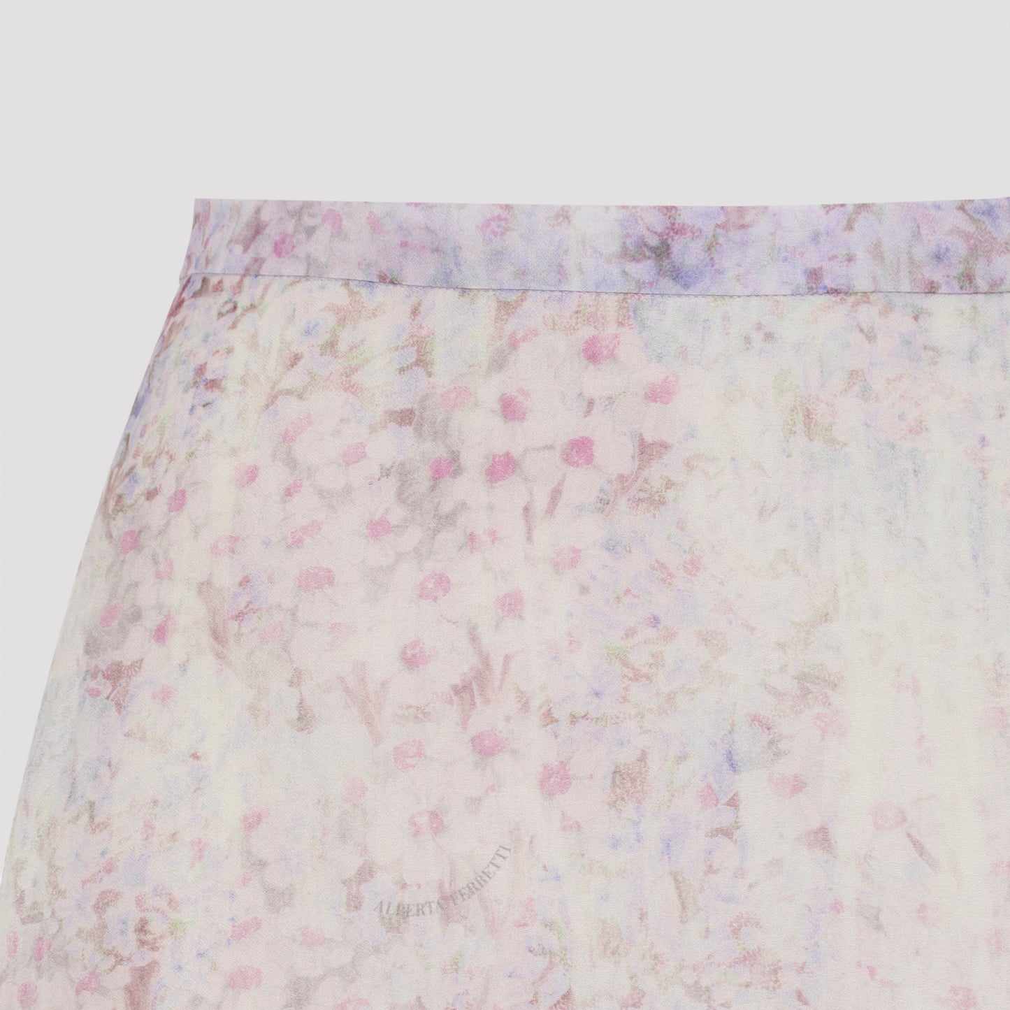 Alberta Ferretti Printed Organza Midi Skirt