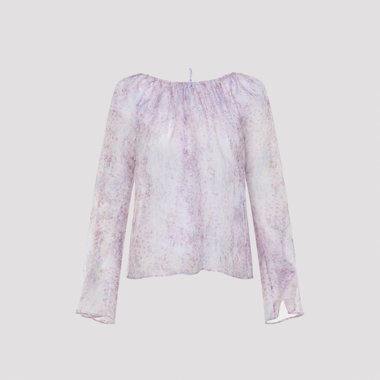 Alberta Ferretti Printed Organza Blouse