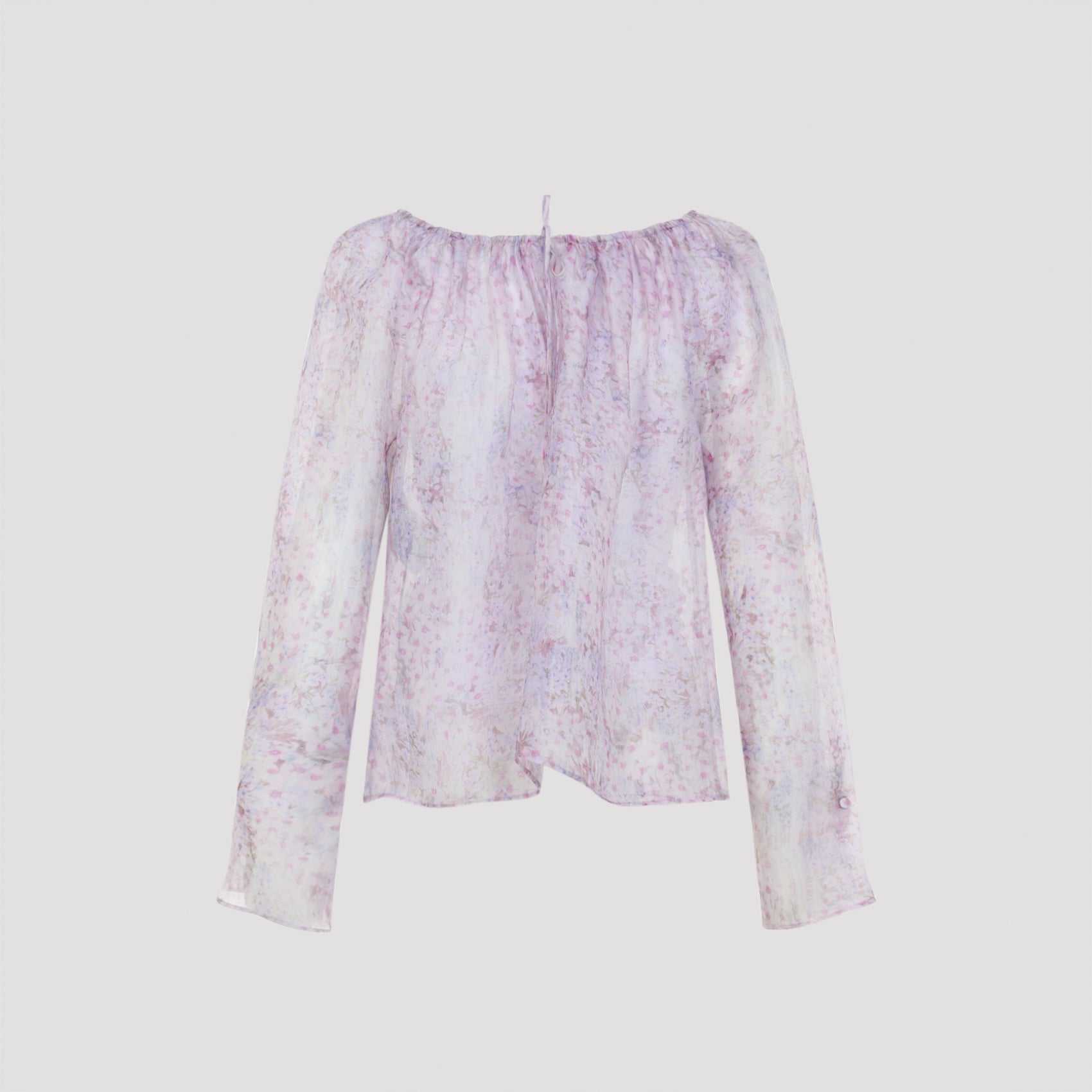 Alberta Ferretti Printed Organza Blouse