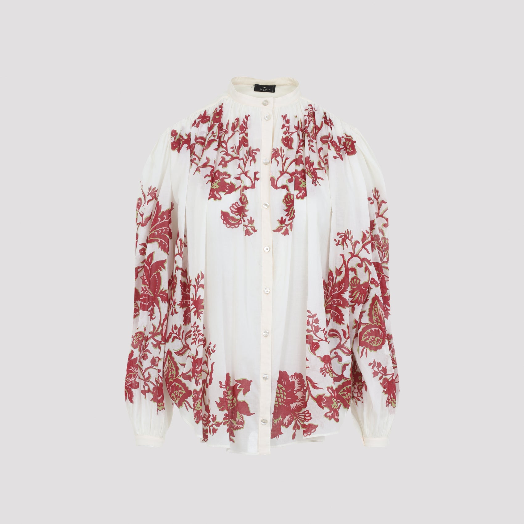 Etro Pleates Band Collar Shirt
