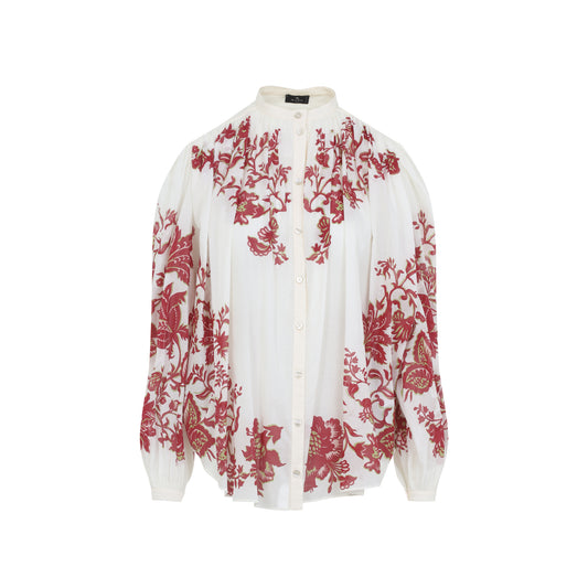Etro Pleates Band Collar Shirt