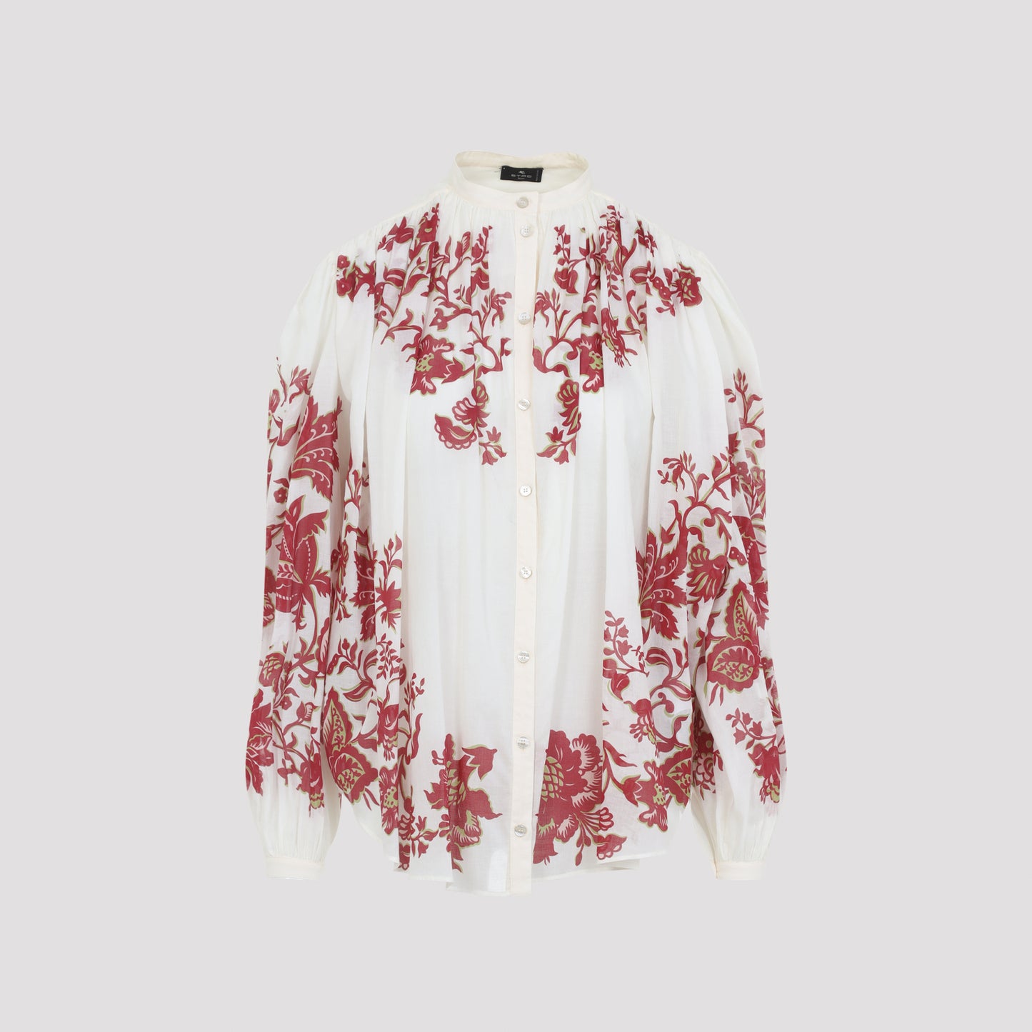 Etro Pleates Band Collar Shirt