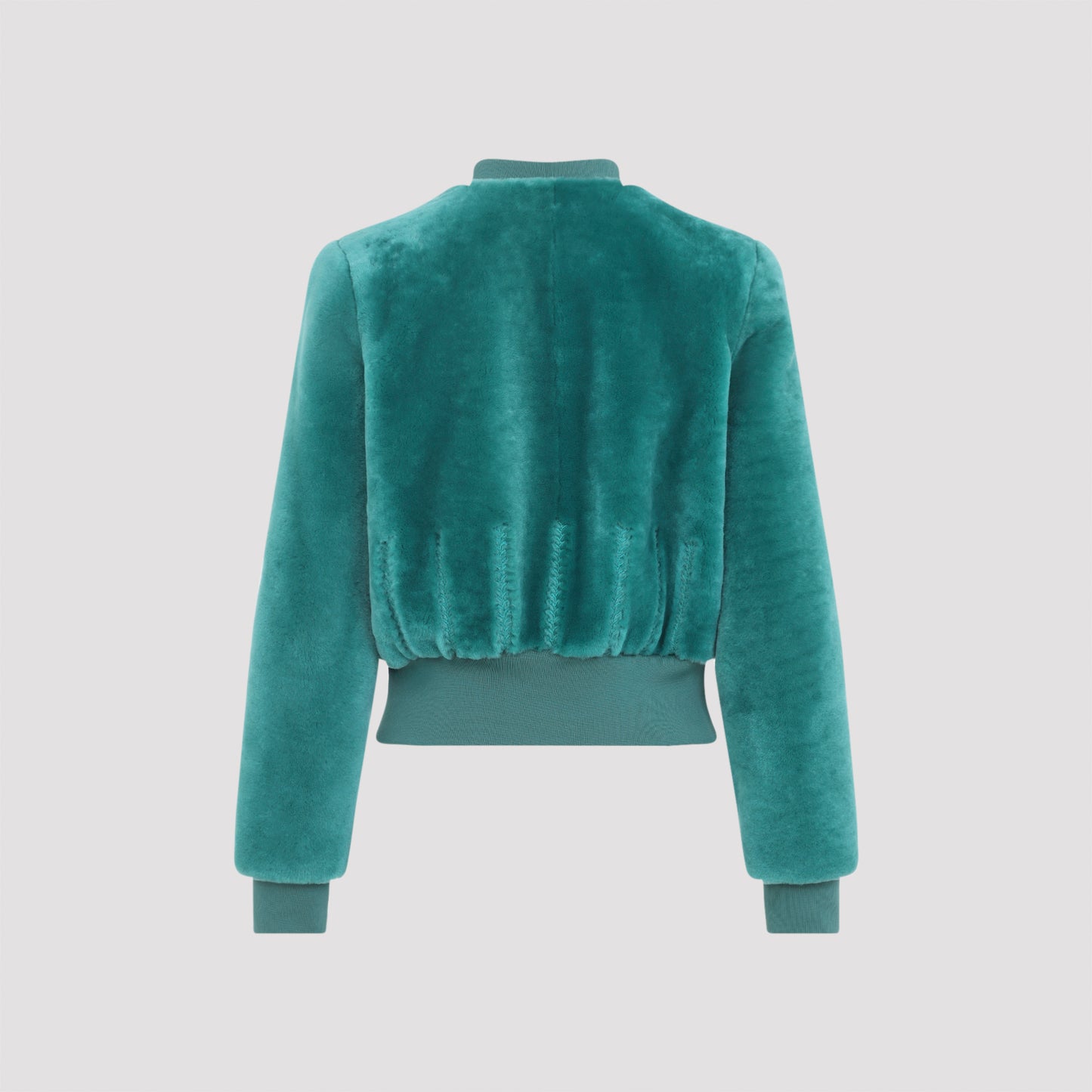 Alexander McQueen Cropped Shearling Bomber Jacket