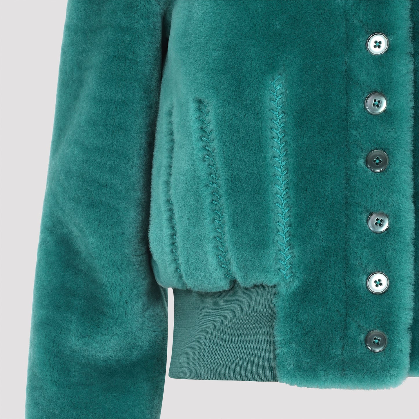 Alexander McQueen Cropped Shearling Bomber Jacket