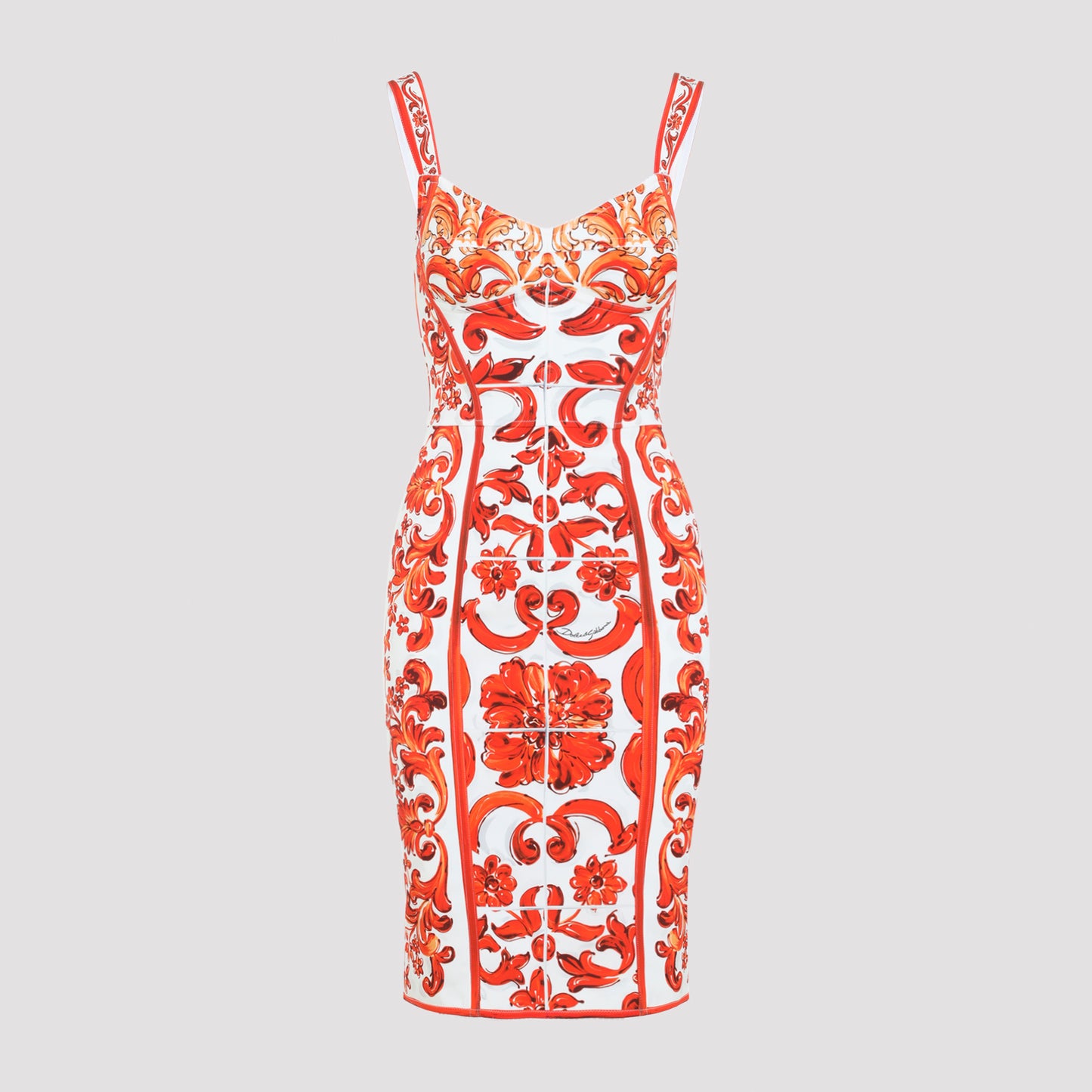 Dolce & Gabbana Charmeuse Maiolica Midi Dress