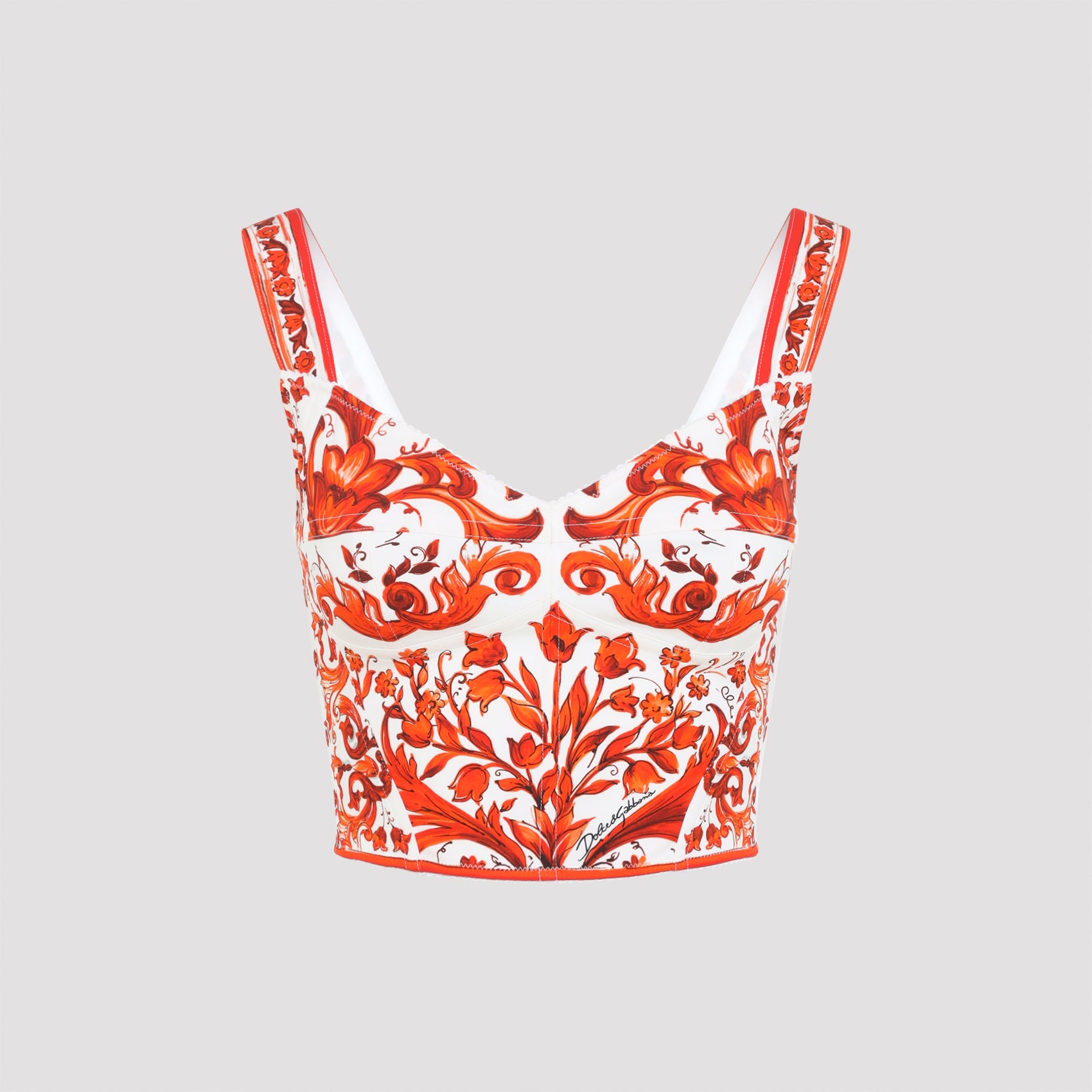Dolce & Gabbana Charmeuse Maiolica Top