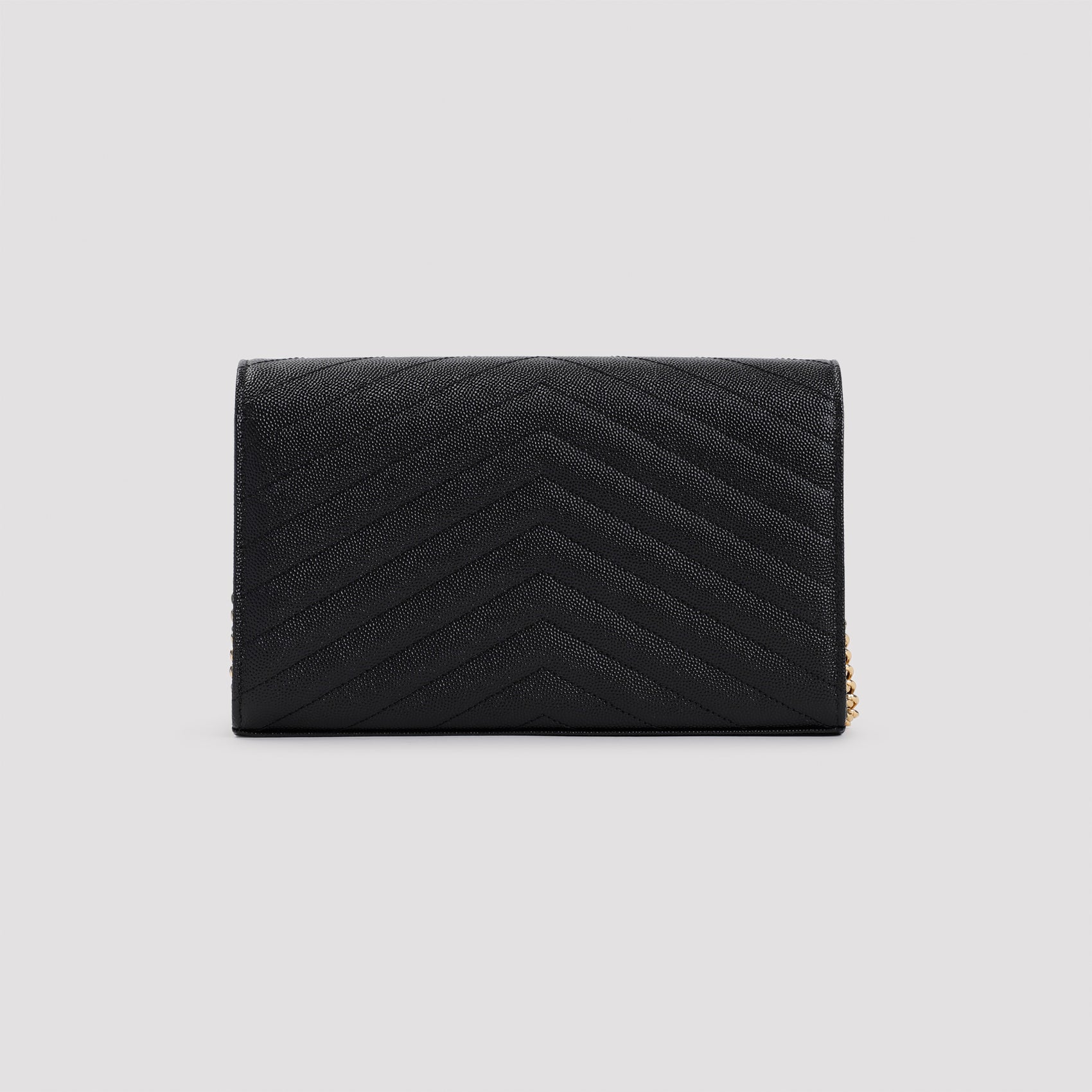 Saint Laurent Grained Calf Leather YSL Chain Wallet