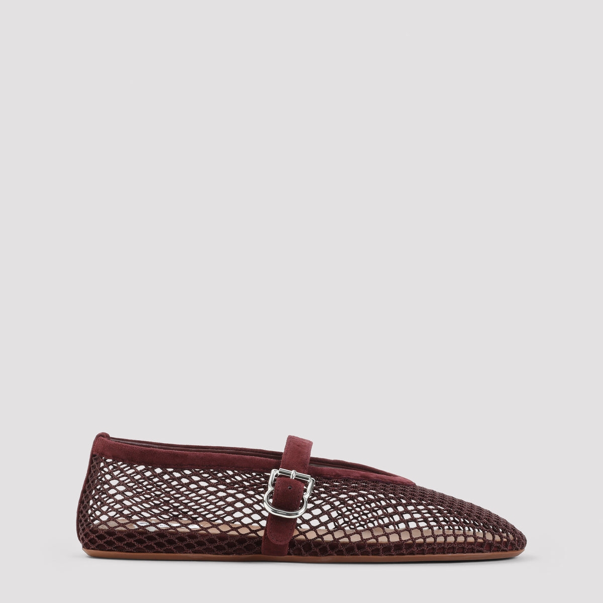 Alaïa Fishnet Suede Flat Ballerinas