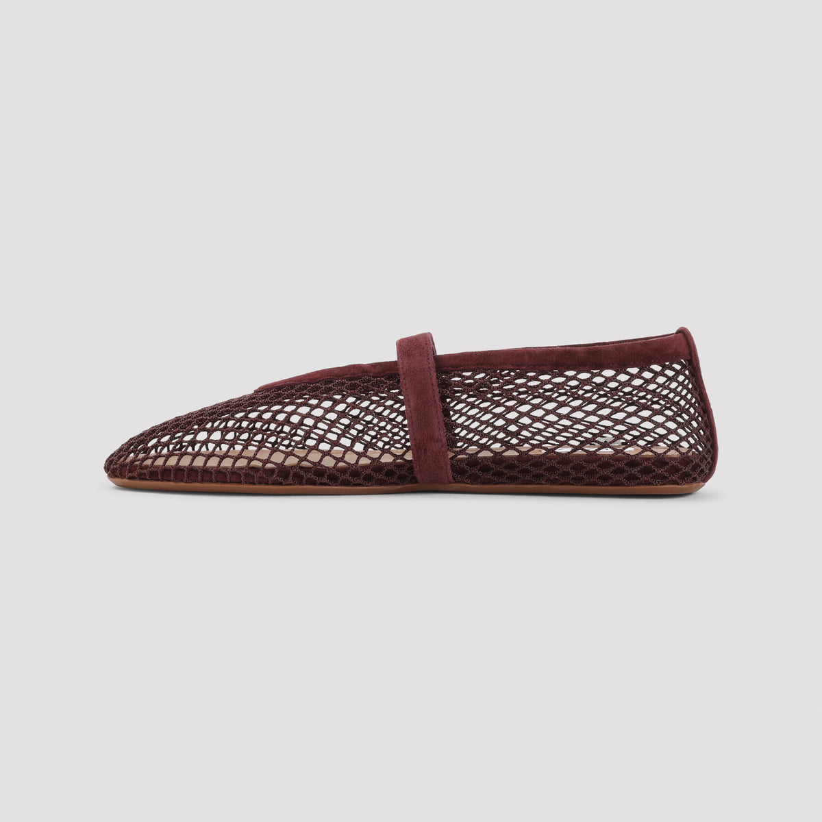 Alaïa Fishnet Suede Flat Ballerinas