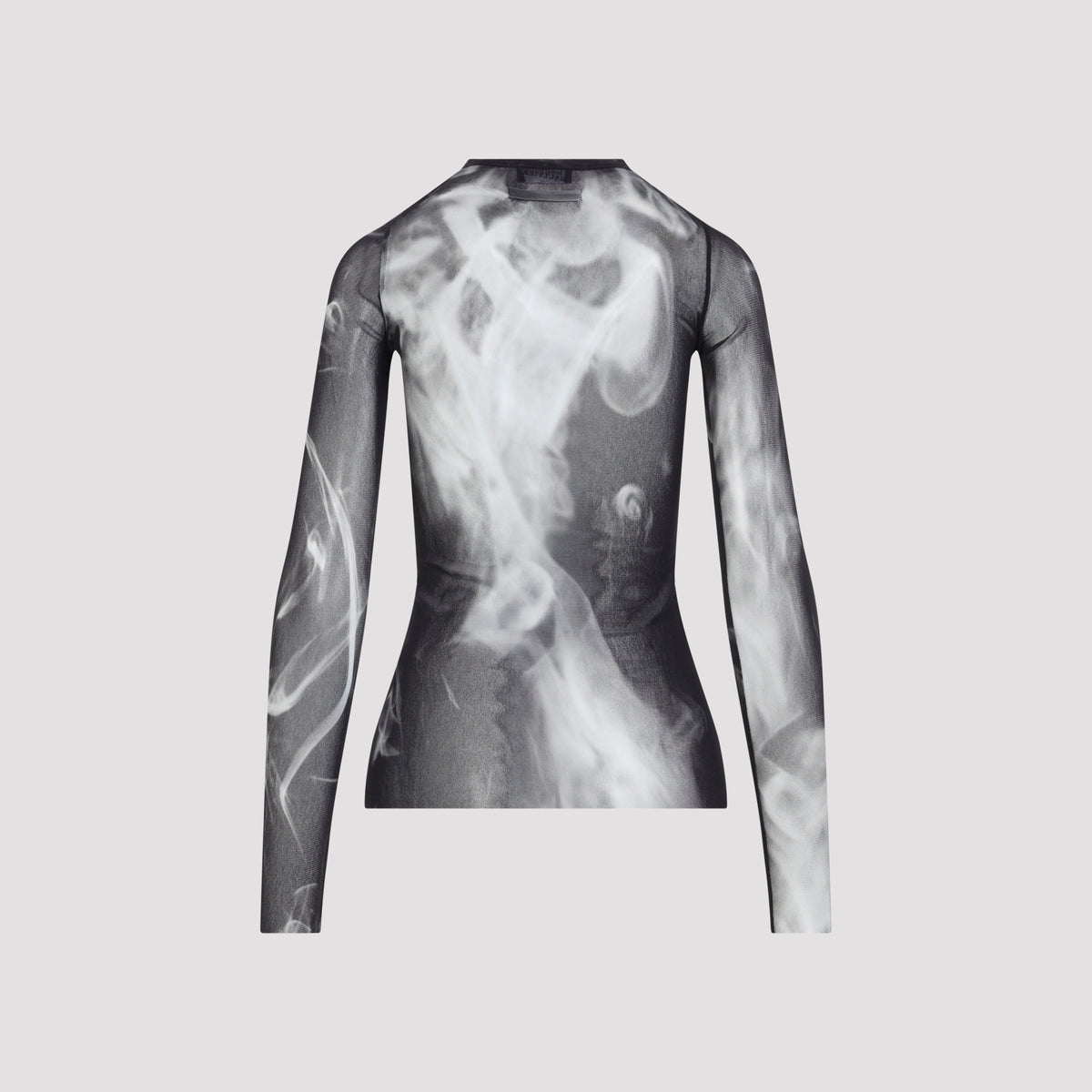 Jean Paul Gaultier Printed Smoking Woman Mesh Long Sleeves Top